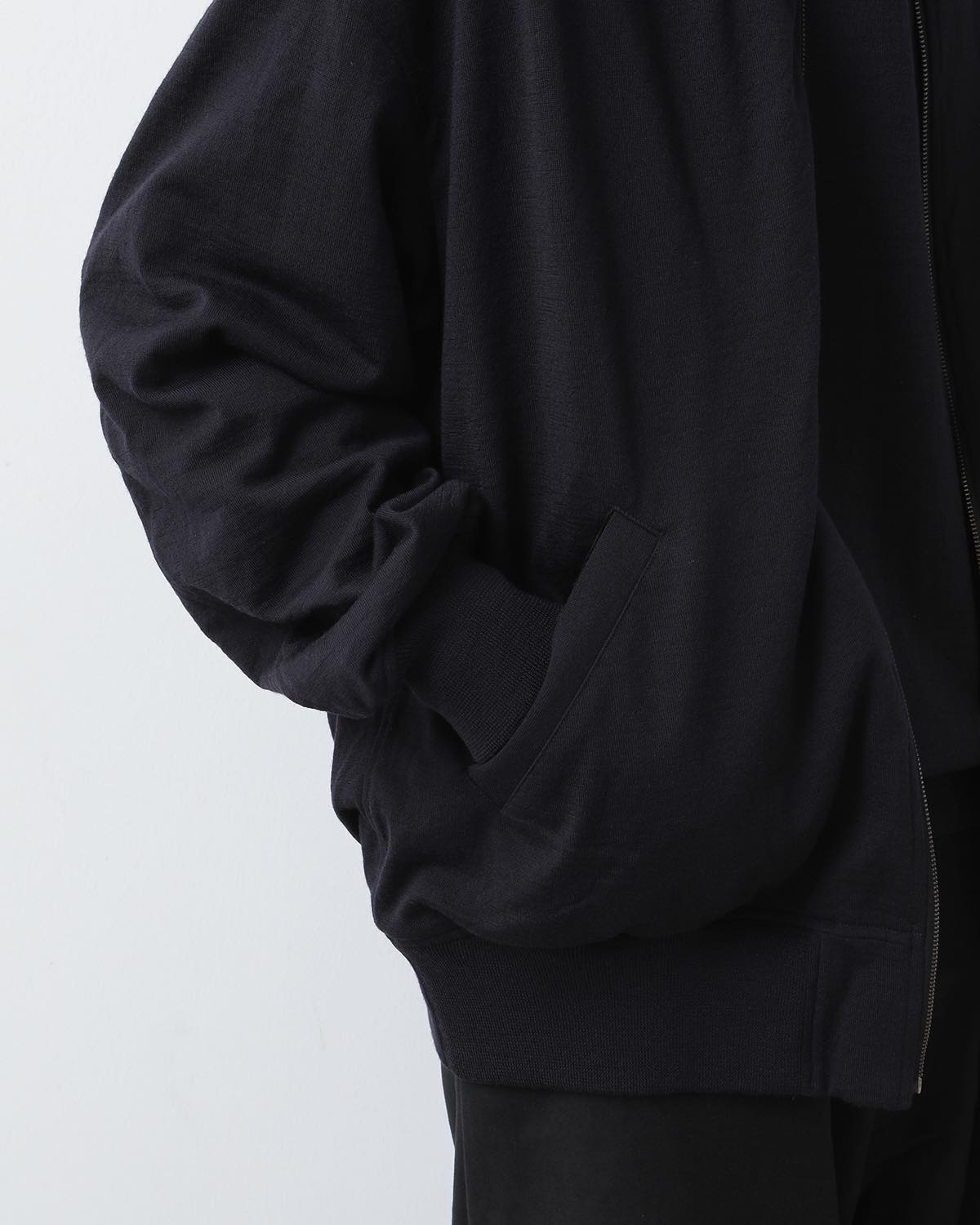 WOOL KNIT ZIP BLOUSON