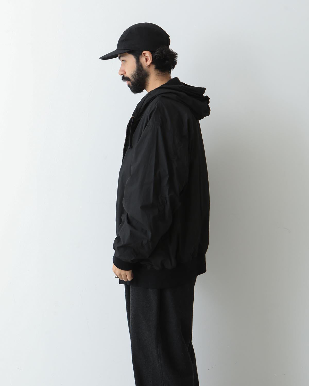 COTTON NYLON ZIP PARKA