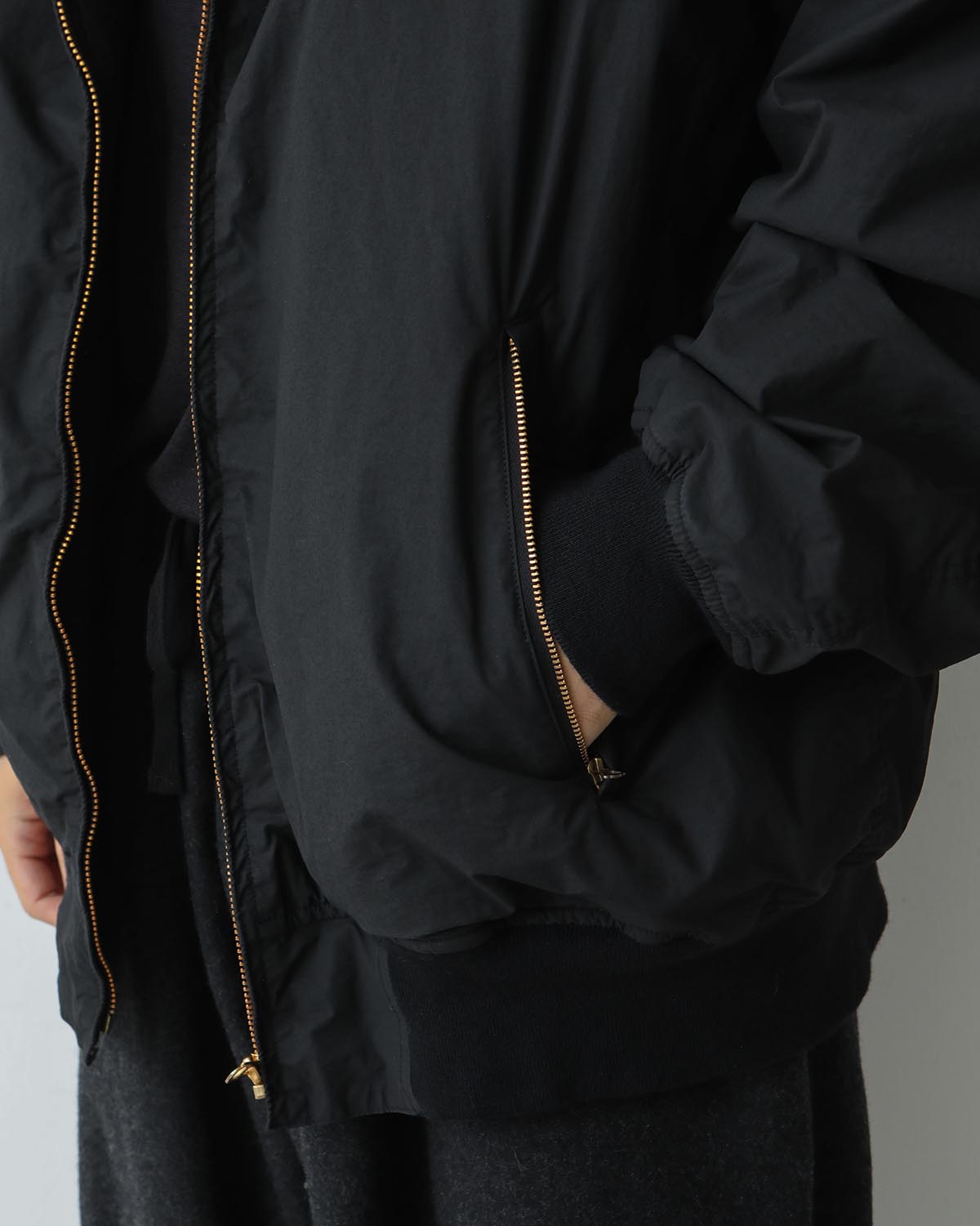 COTTON NYLON ZIP PARKA