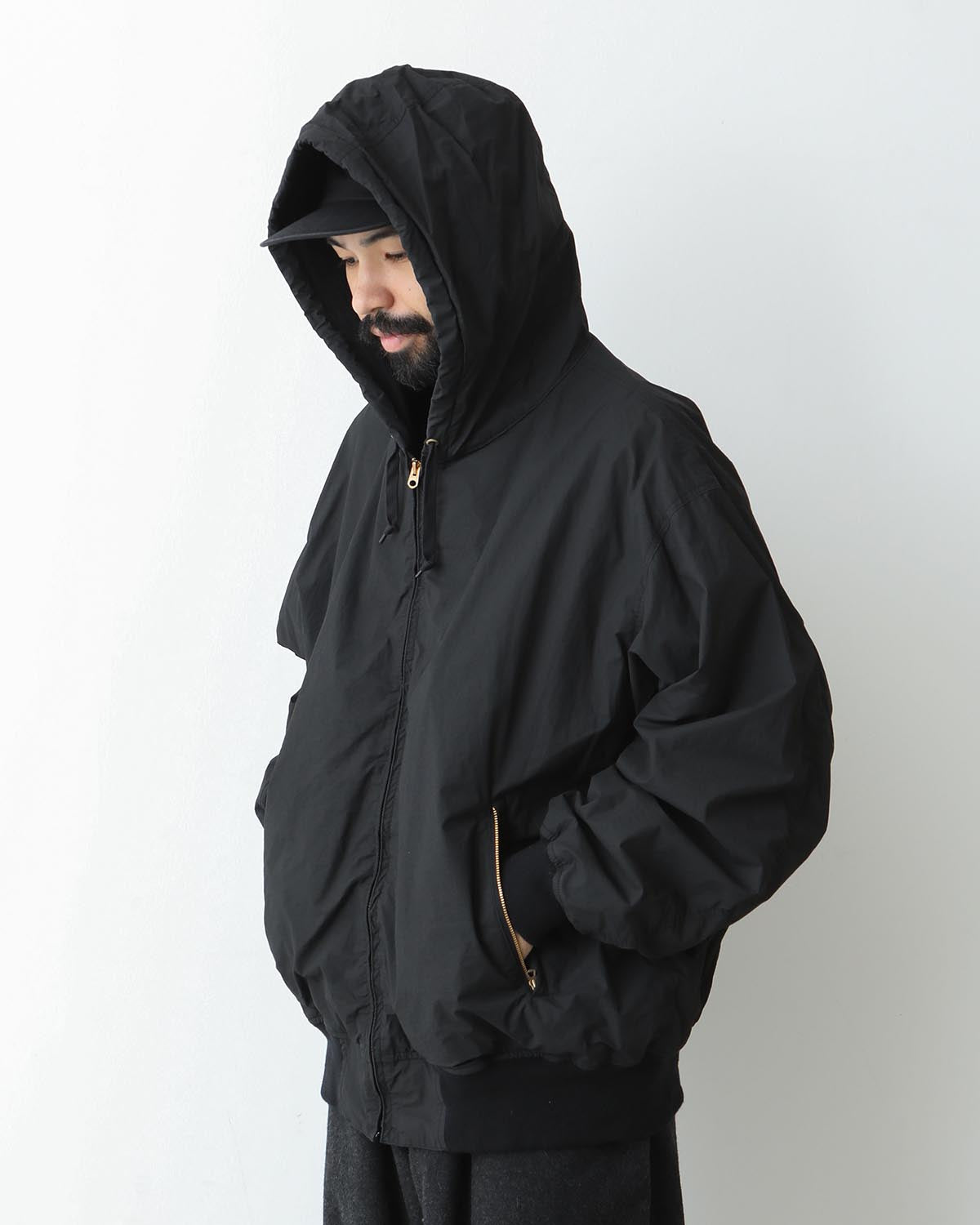 COTTON NYLON ZIP PARKA