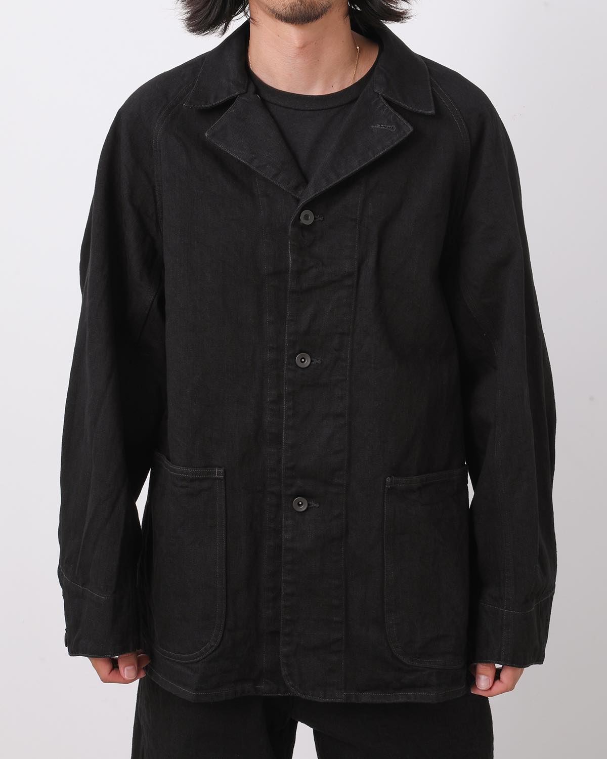 ブラックデニムワークジャケット