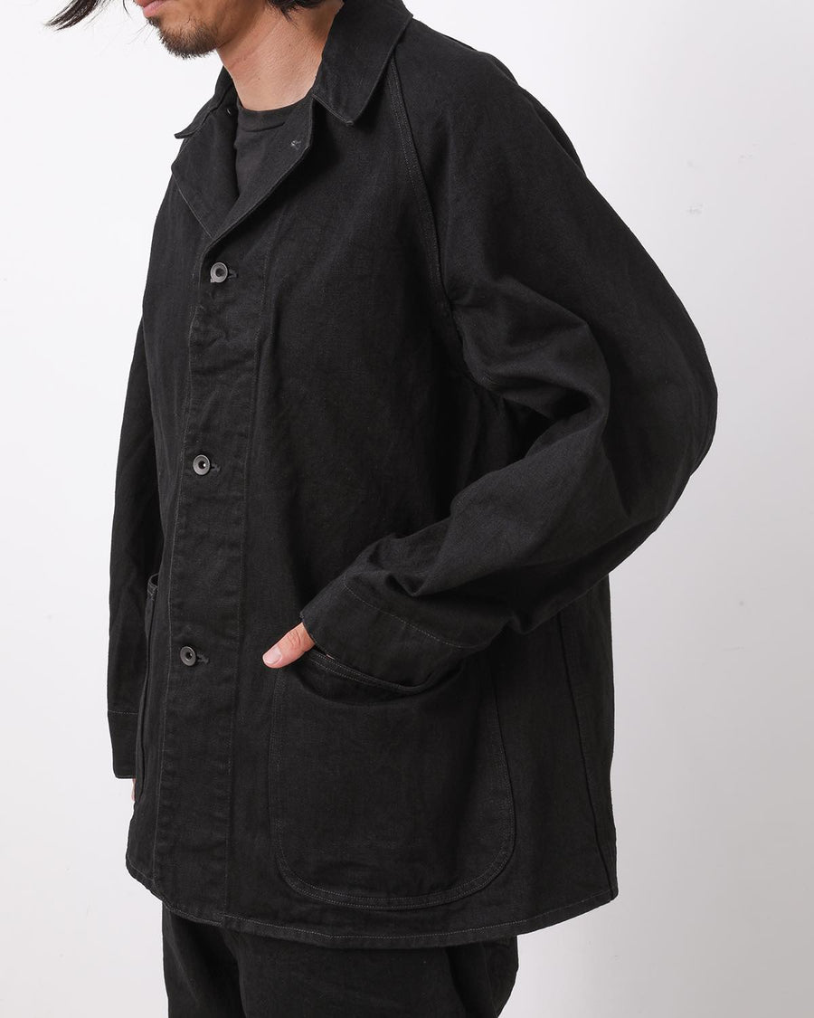 COMOLI 24AW ブラックデニムワークジャケット size4 comoli 24aw デニム レザー ワークジャケット size 2 黒