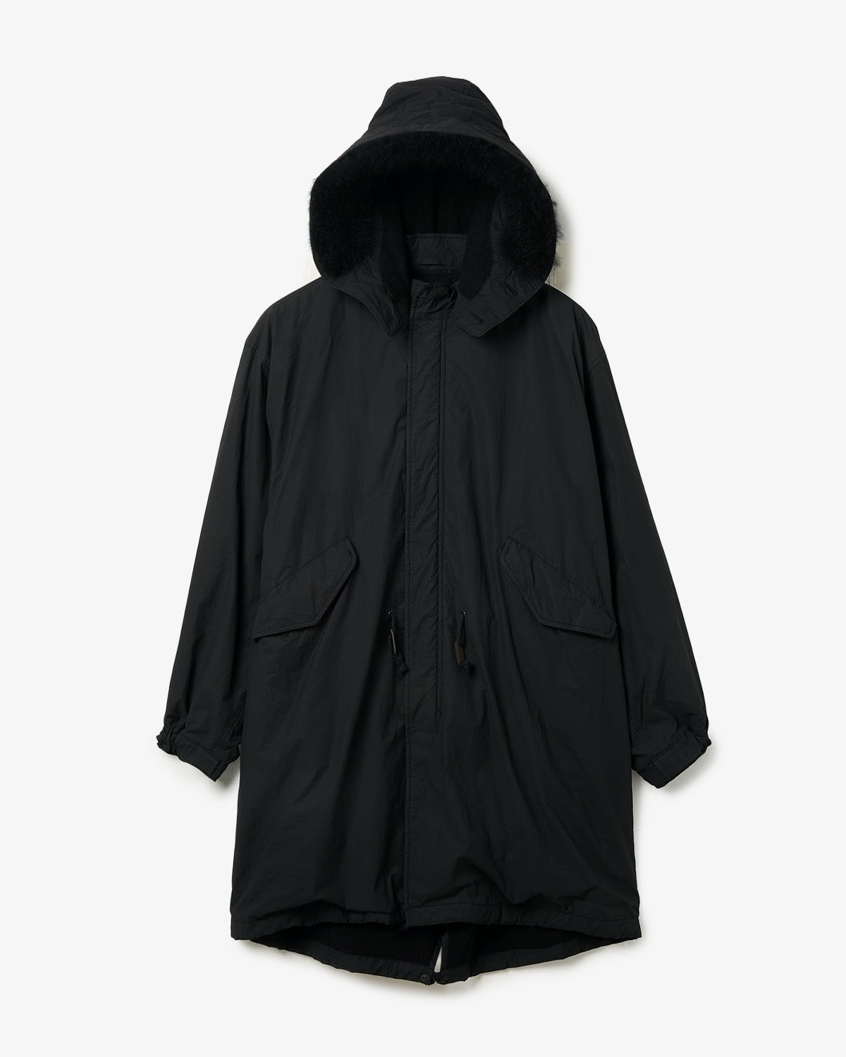 コットンナイロンミリタリーフーデッドコート