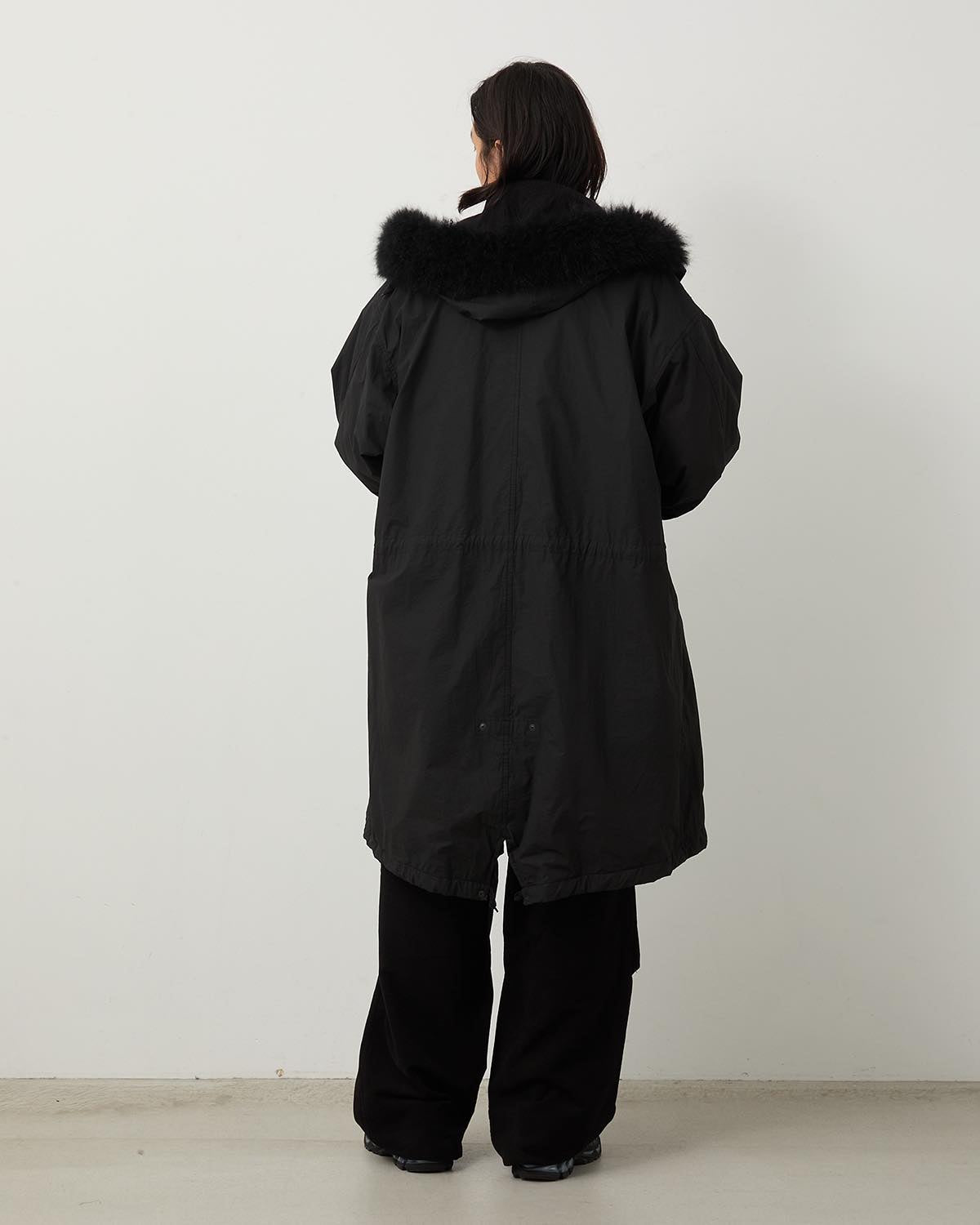 COTTON NYLON MILITARY HOODED COAT