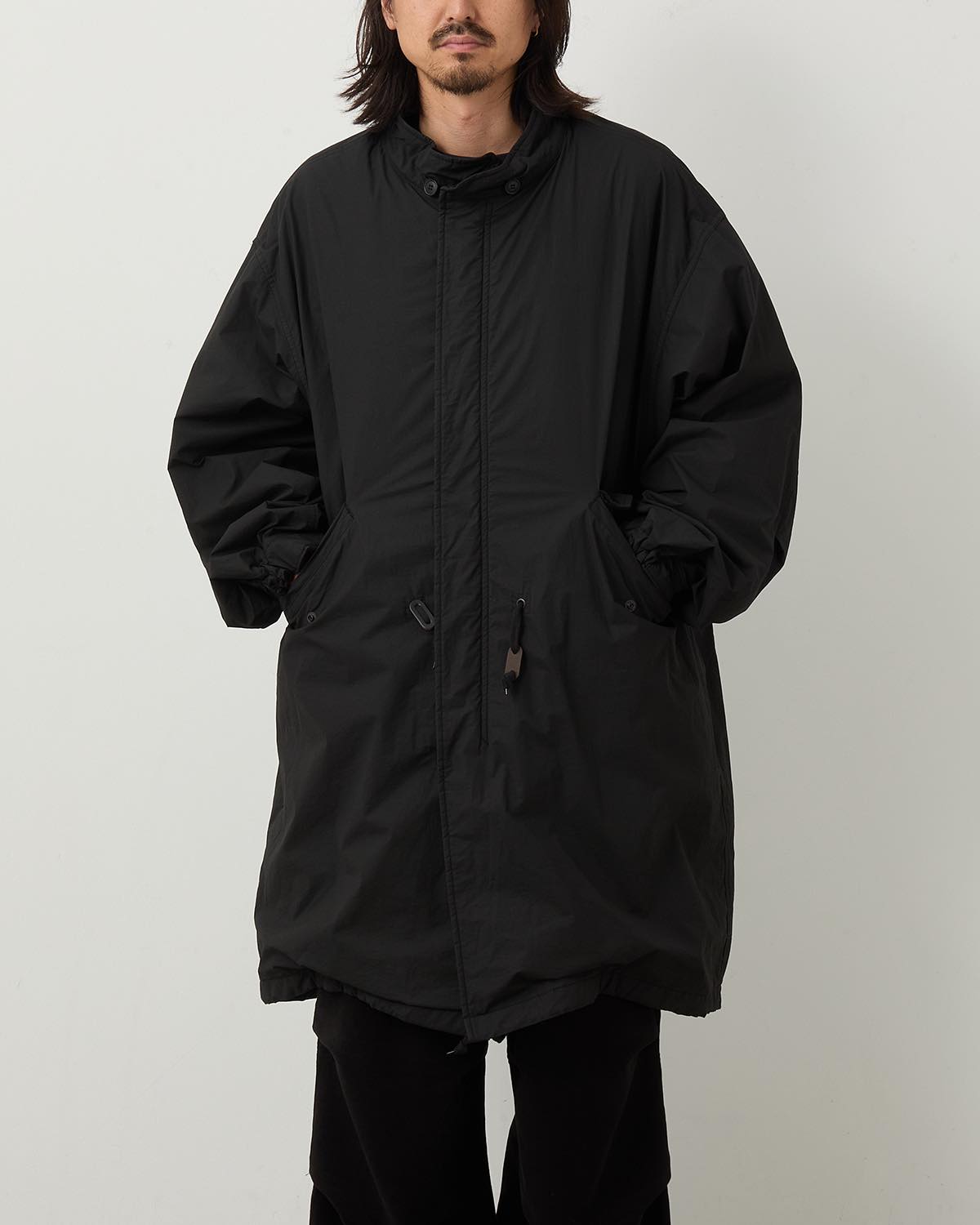 COTTON NYLON MILITARY HOODED COAT