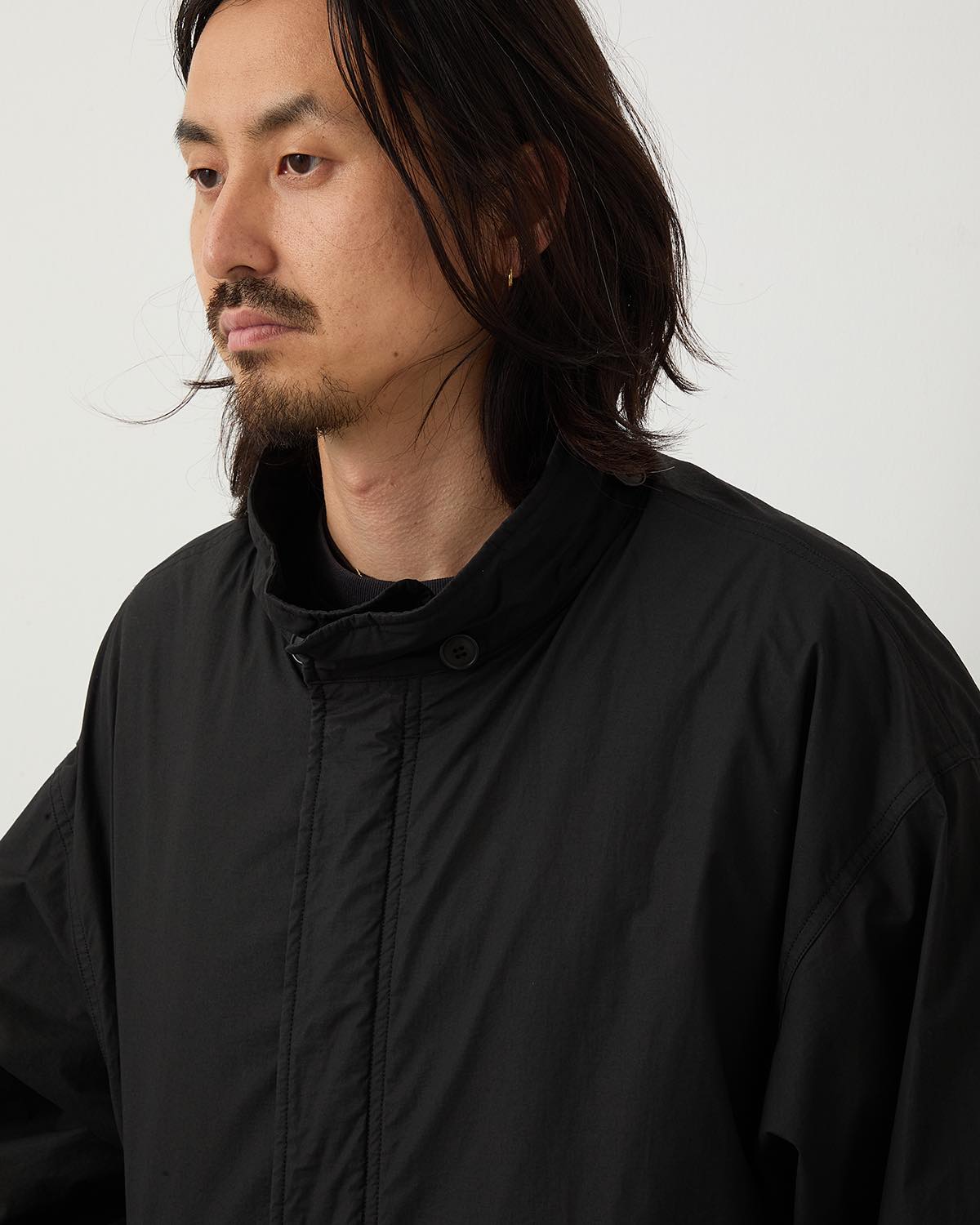 COTTON NYLON MILITARY HOODED COAT