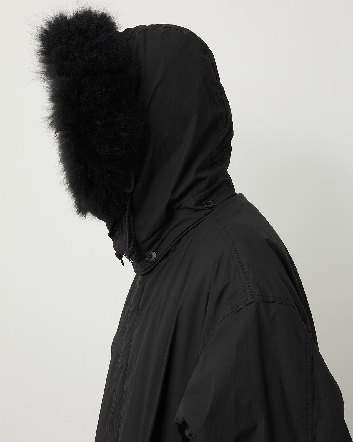 COTTON NYLON MILITARY HOODED COAT