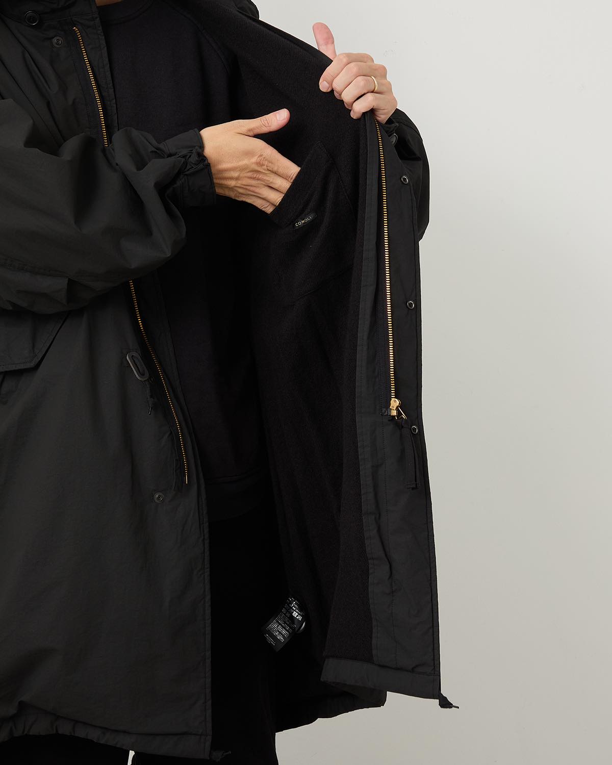 COTTON NYLON MILITARY HOODED COAT