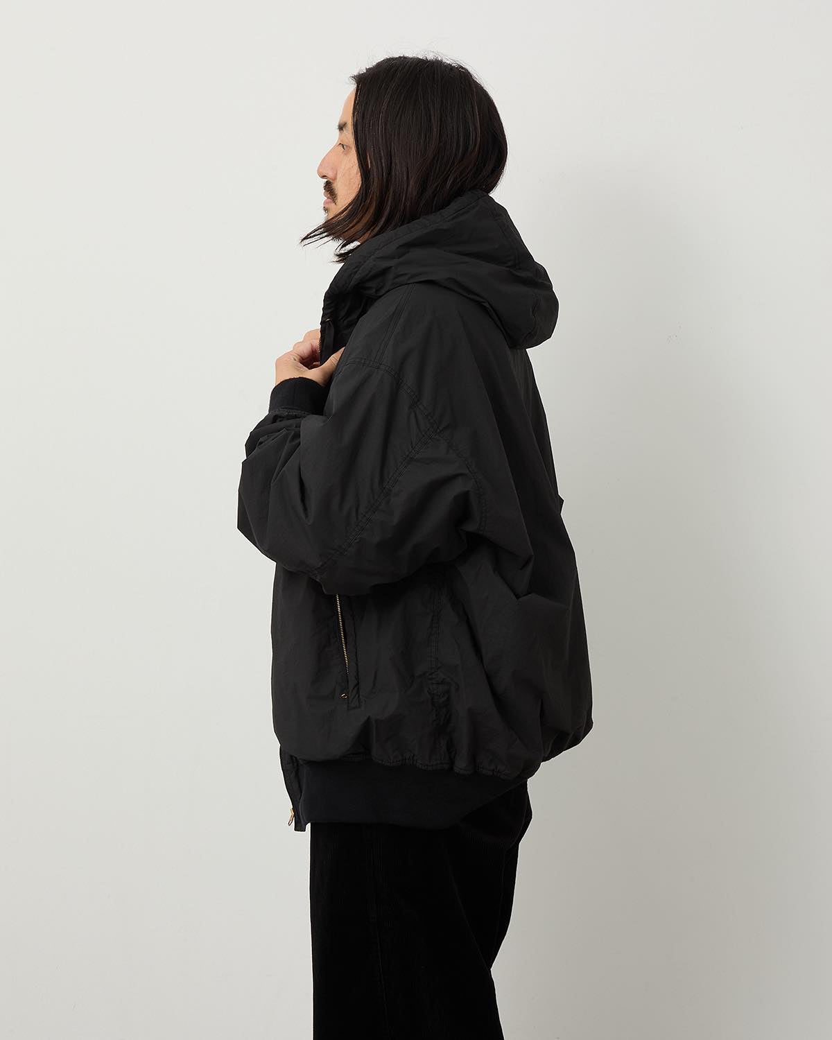 COTTON NYLON ZIP PARKA