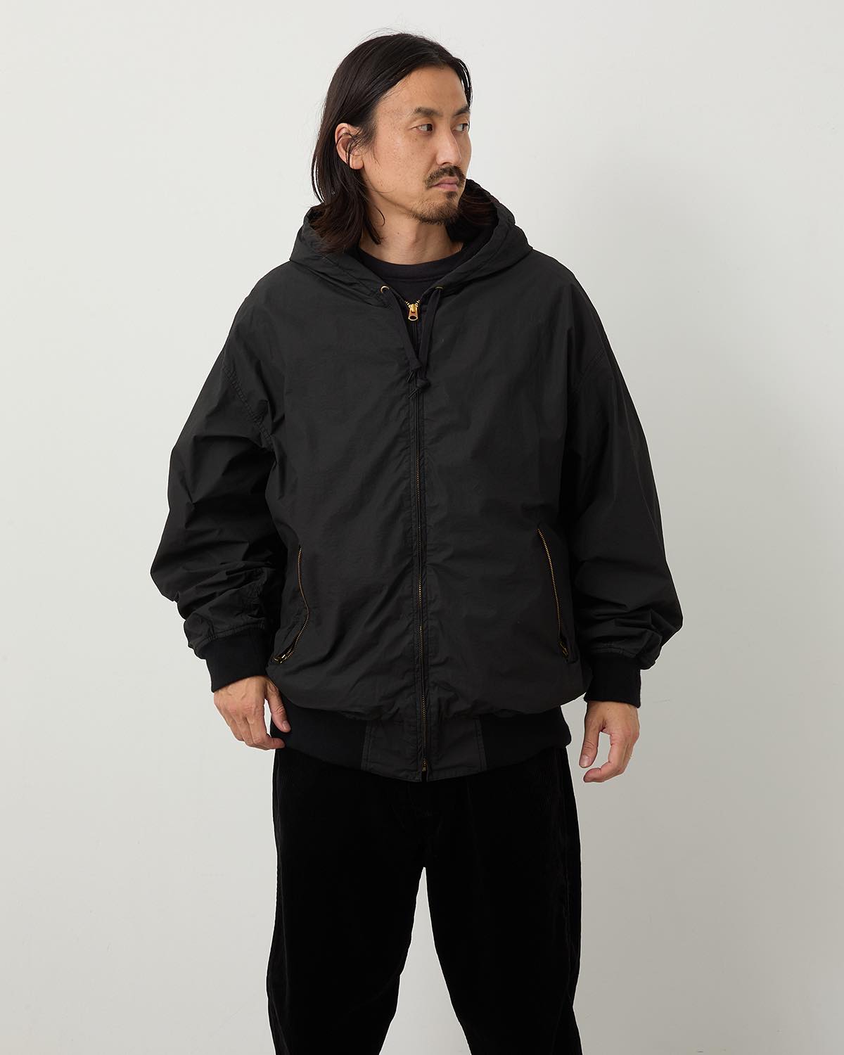 COTTON NYLON ZIP PARKA