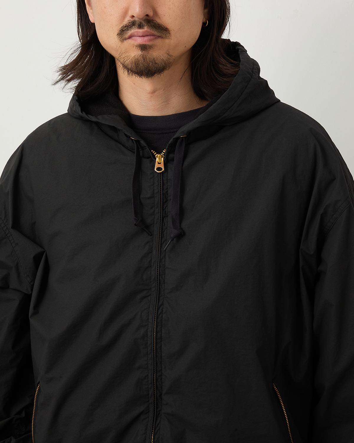 COTTON NYLON ZIP PARKA