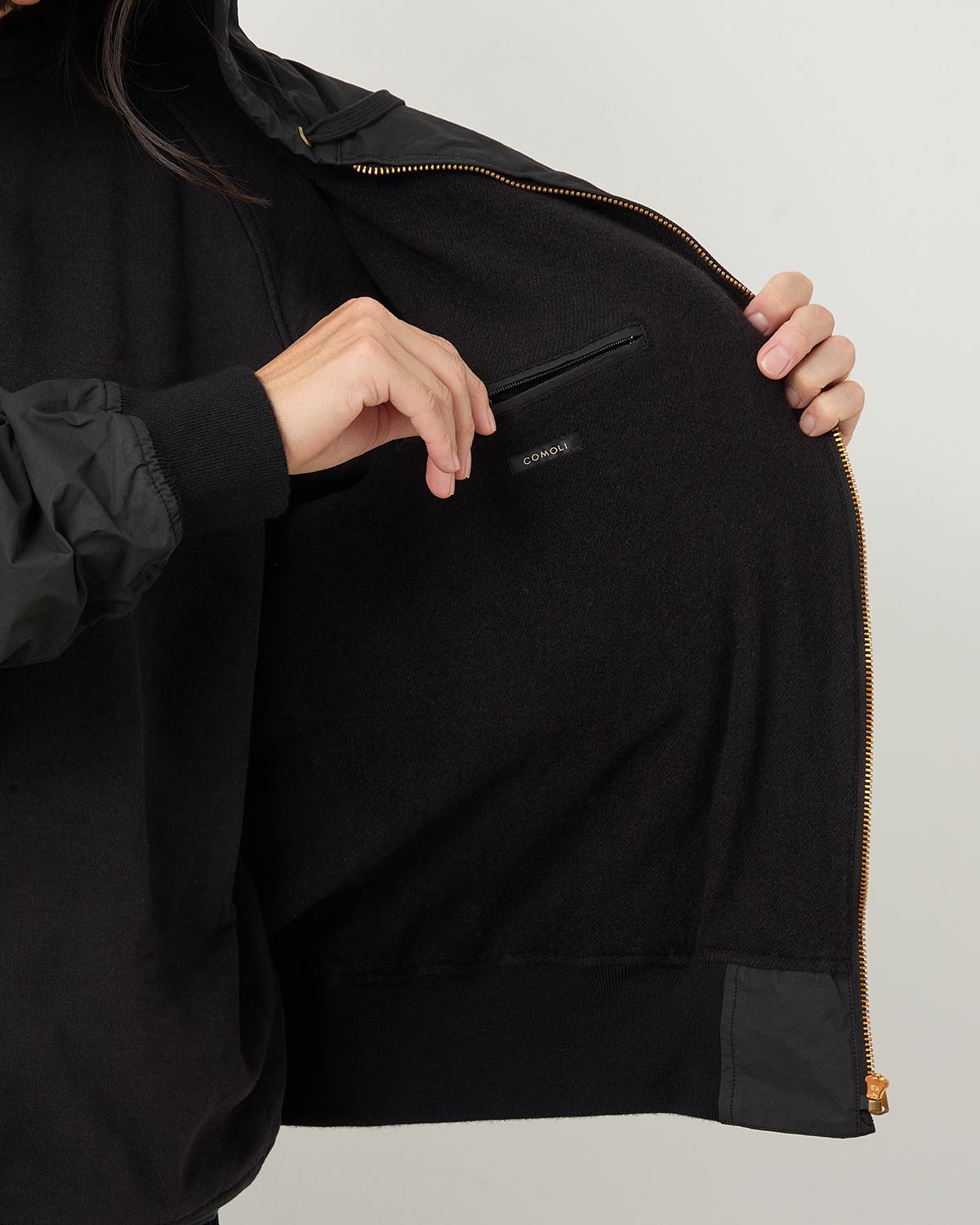 COTTON NYLON ZIP PARKA