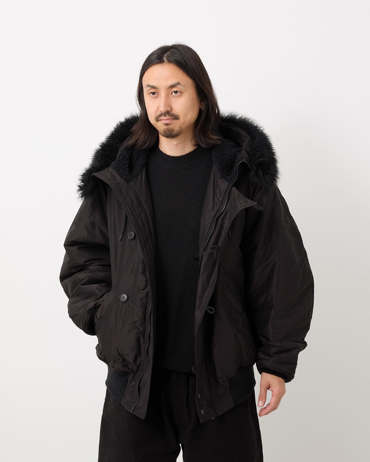 COTTON SILK MILITARY HOODED JACKET