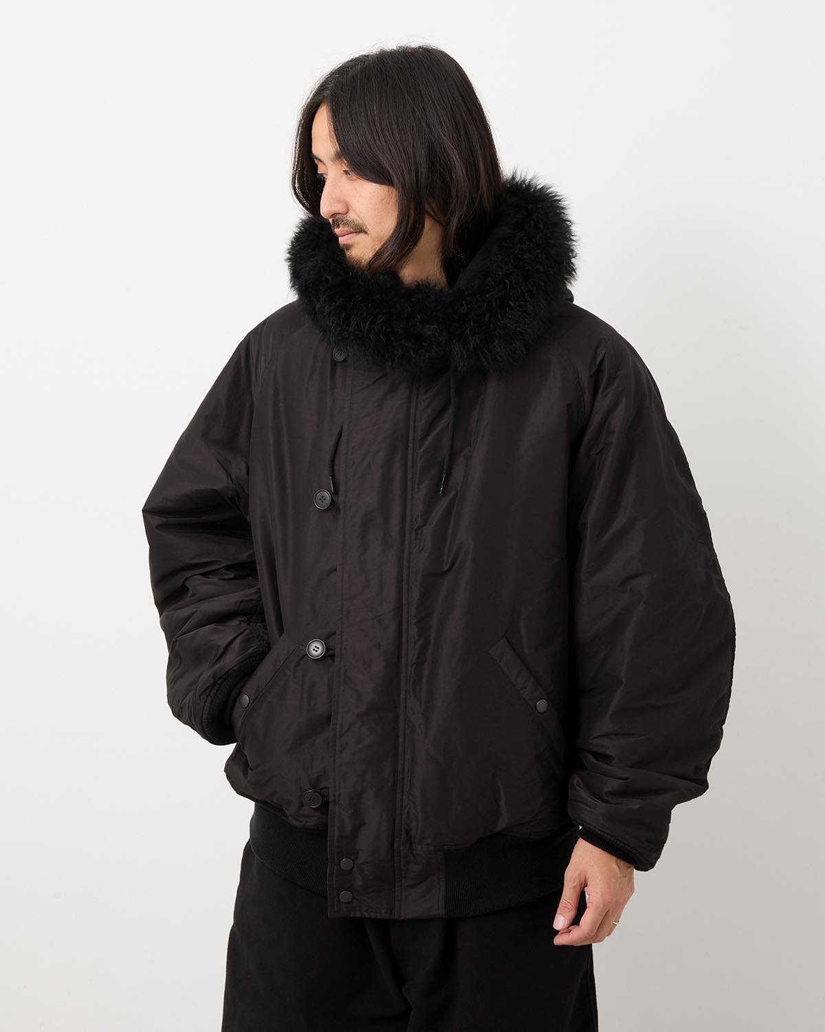 COTTON SILK MILITARY HOODED JACKET