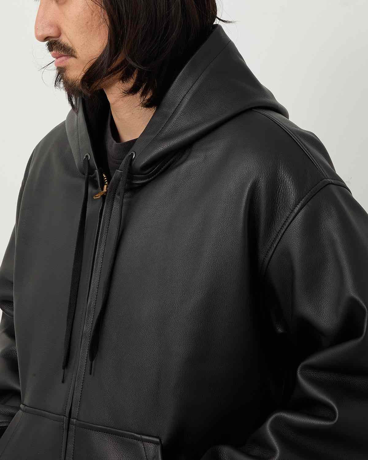 CALFSKIN ZIP PARKA