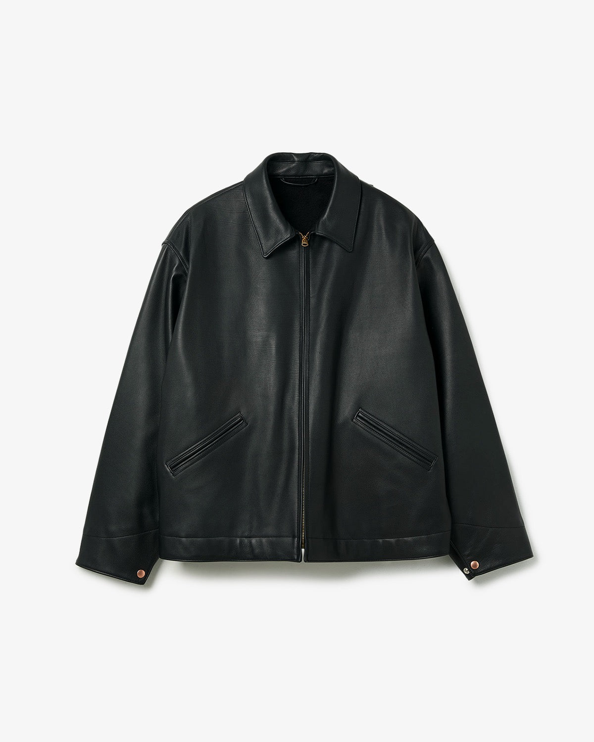 CALFSKIN ZIP SHORT JACKET