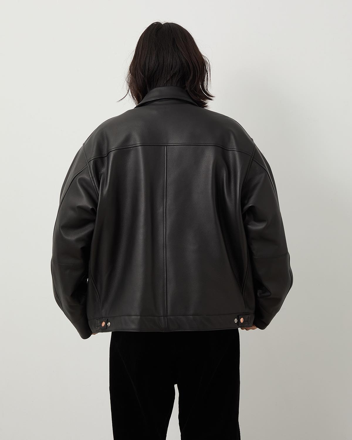 カーフスキンジップショートジャケット