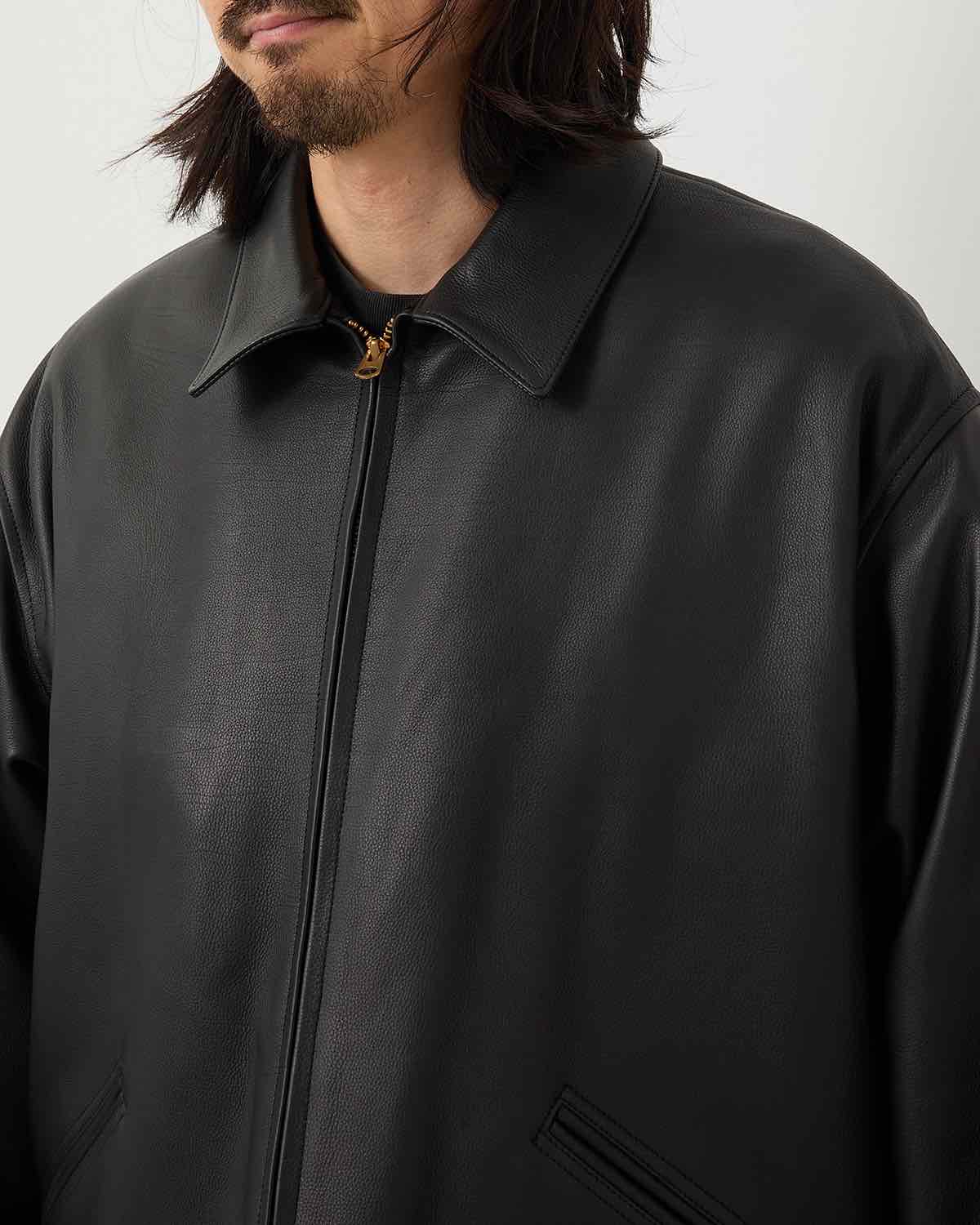 CALFSKIN ZIP SHORT JACKET