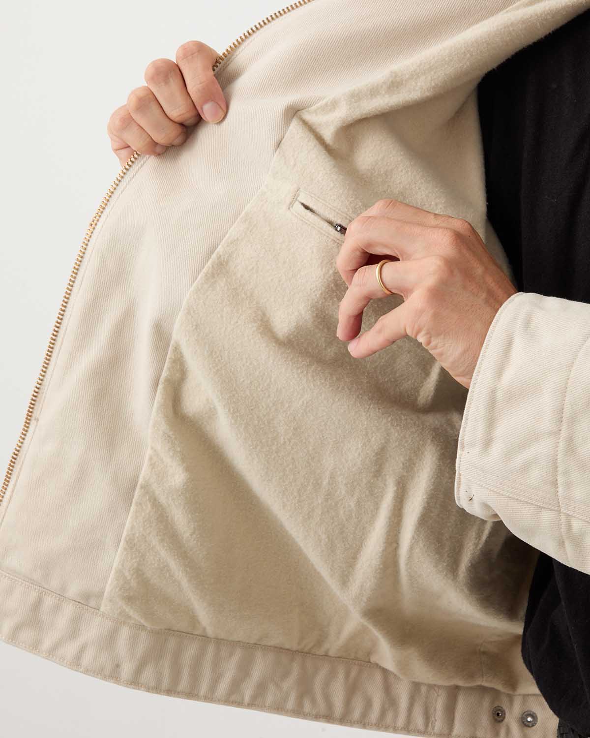 コットンツイルジップショートジャケット