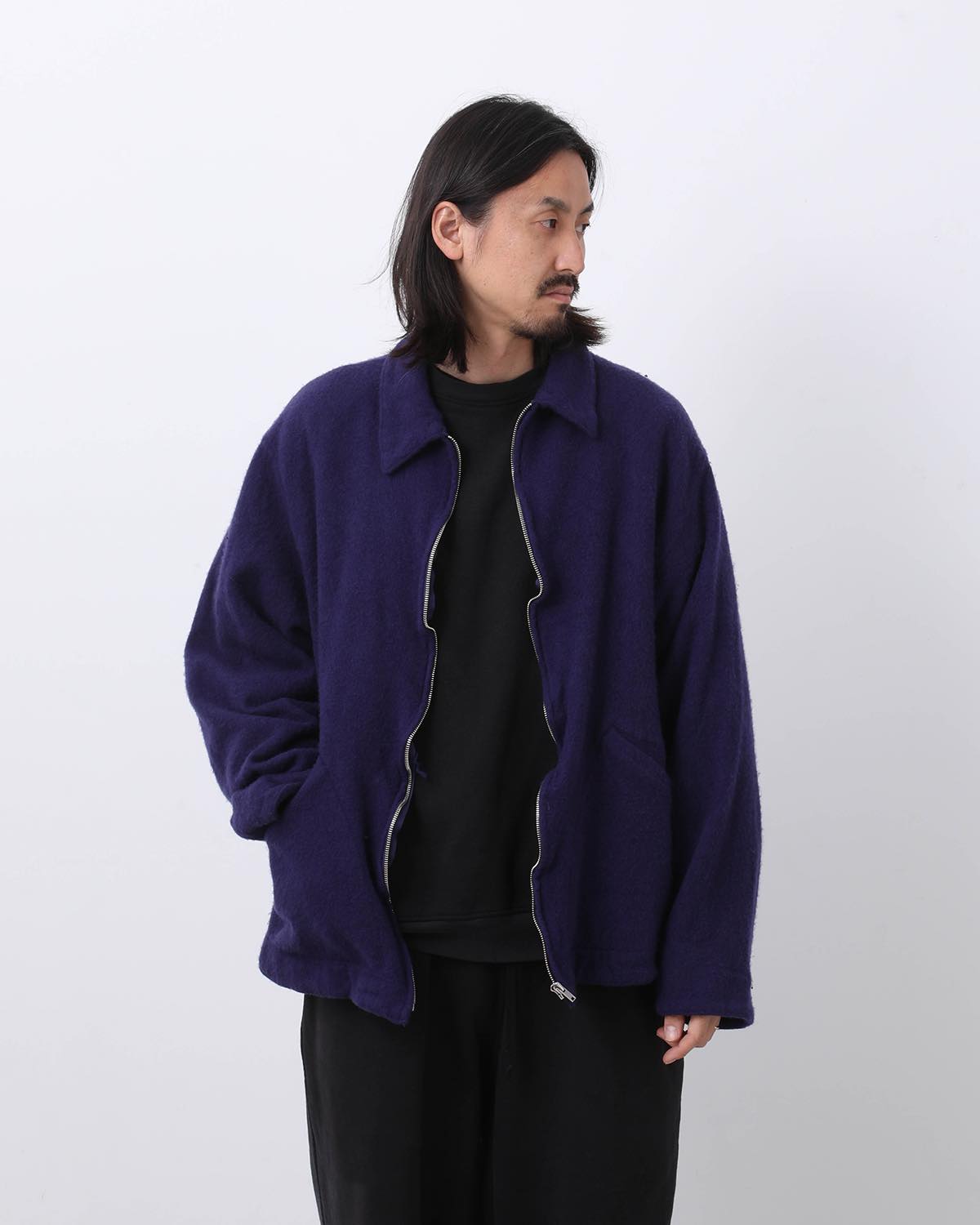 FELTED WOOL ZIP SHORT JACKET