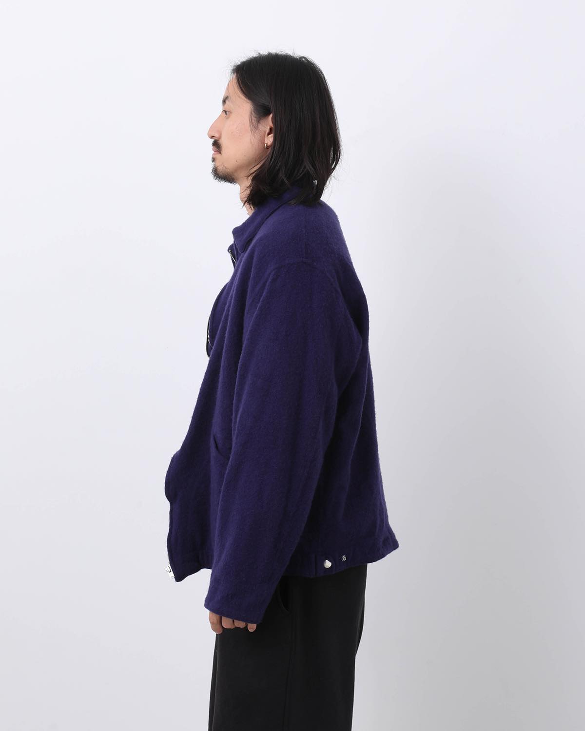 FELTED WOOL ZIP SHORT JACKET
