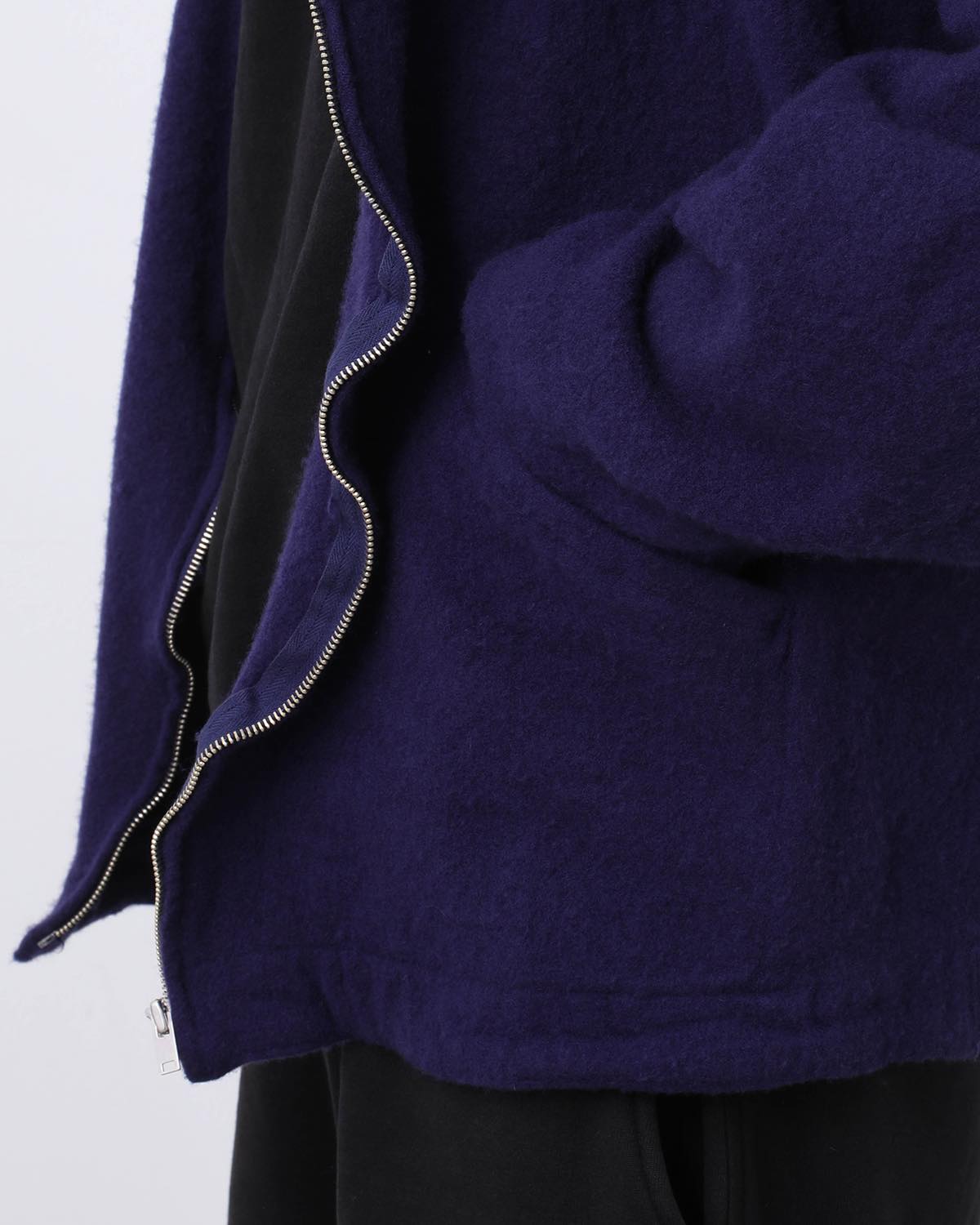 FELTED WOOL ZIP SHORT JACKET