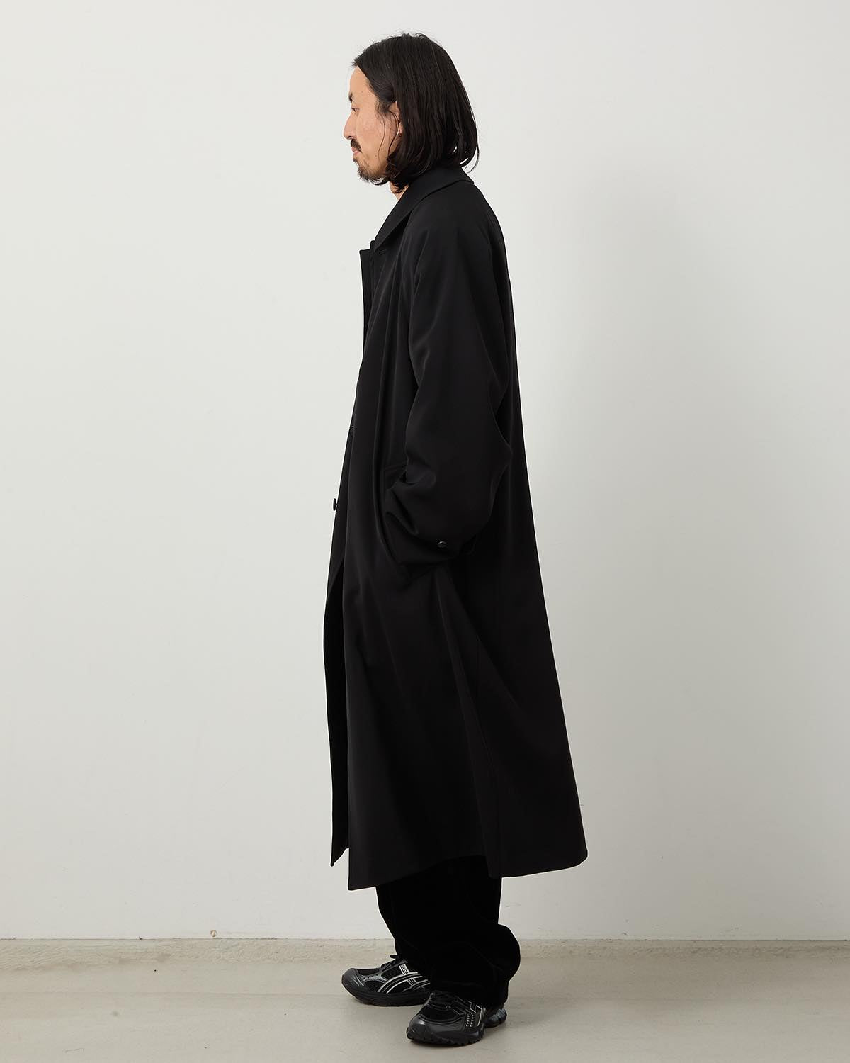 WOOL GABARDINE BAL COLLAR COAT