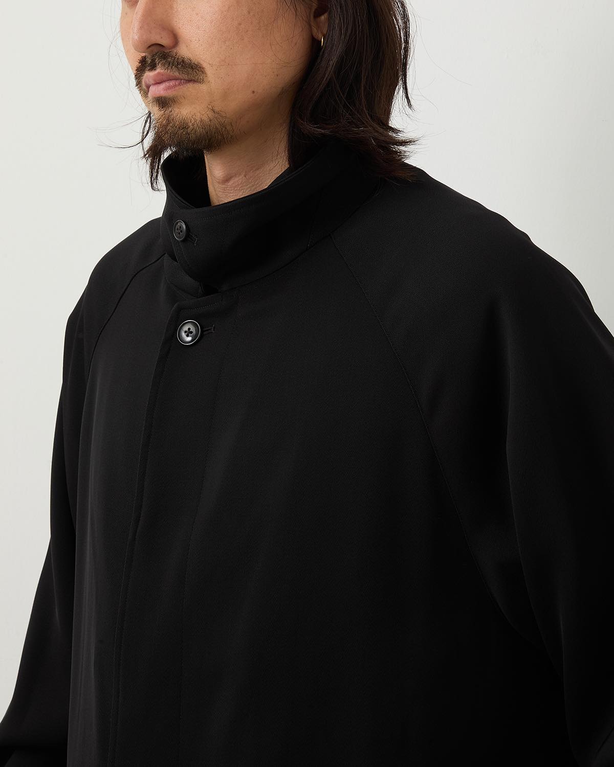 WOOL GABARDINE BAL COLLAR COAT