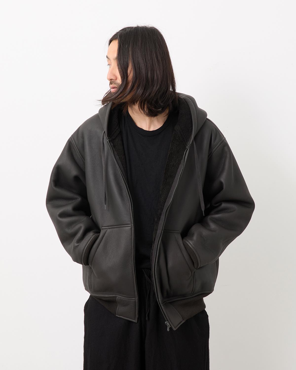 SHEEPSKIN ZIP PARKA