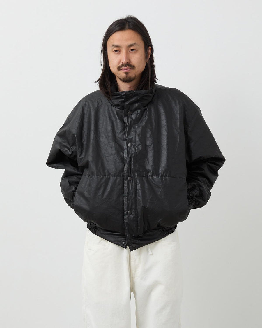 空*郎様 コモリ　26ssペーパーレザーパテッドジャケット COMOLI (コモリ) ペーパーレザー パデッドジャケット