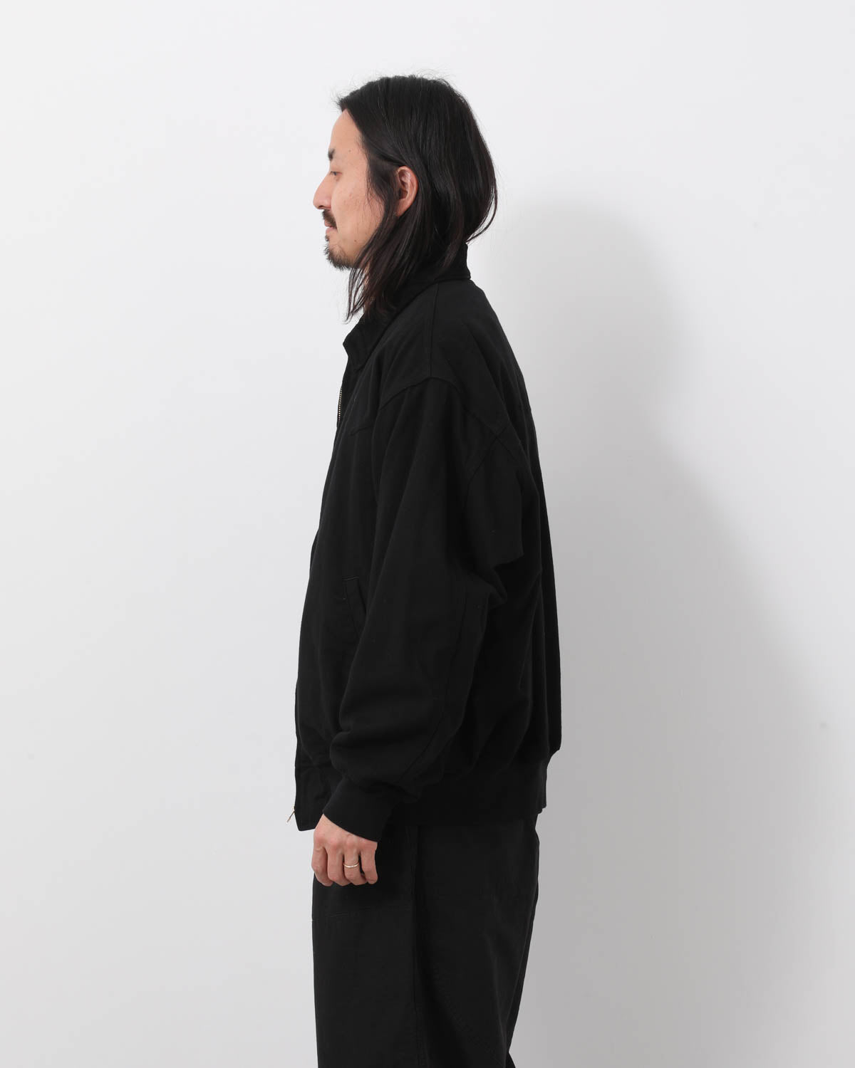 ブラックドリルジップジャケット