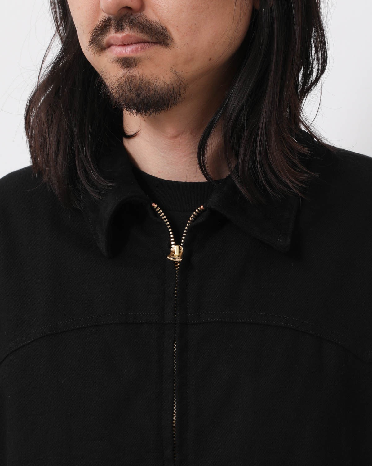 ブラックドリルジップジャケット