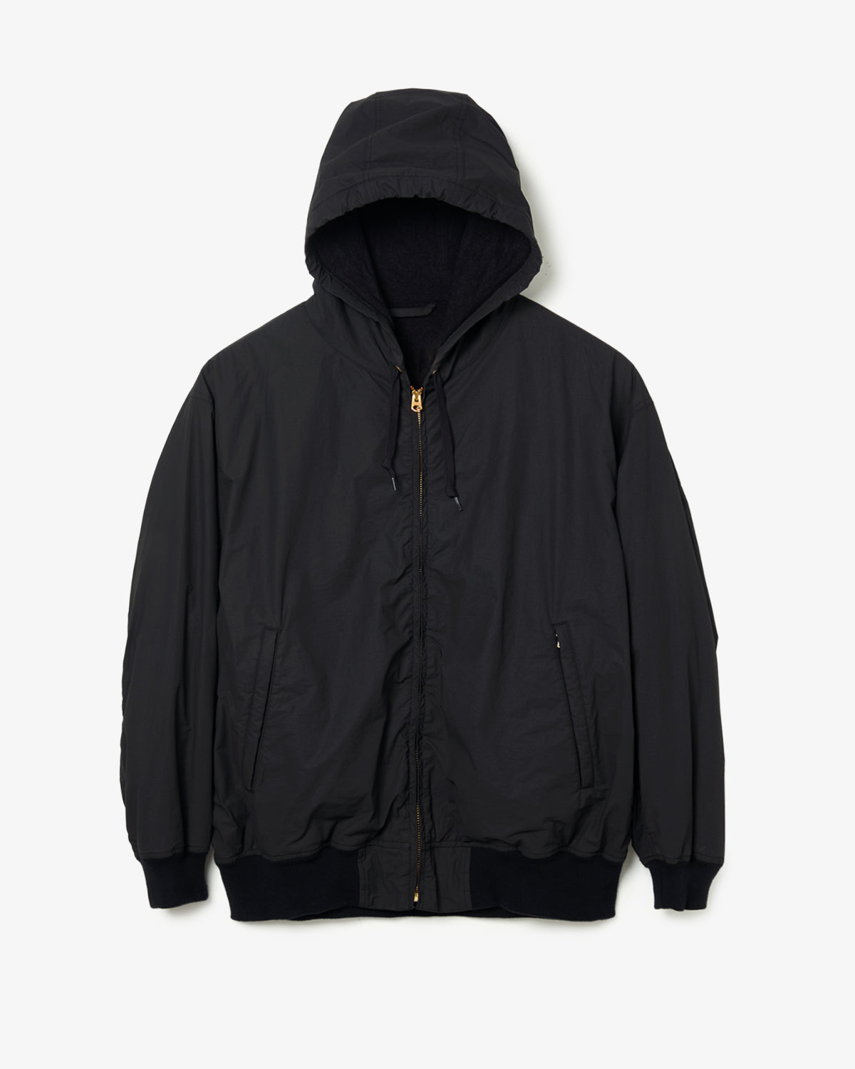 COTTON NYLON ZIP HOODIE