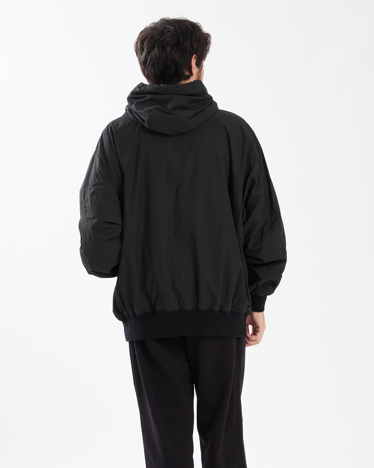 COTTON NYLON ZIP HOODIE