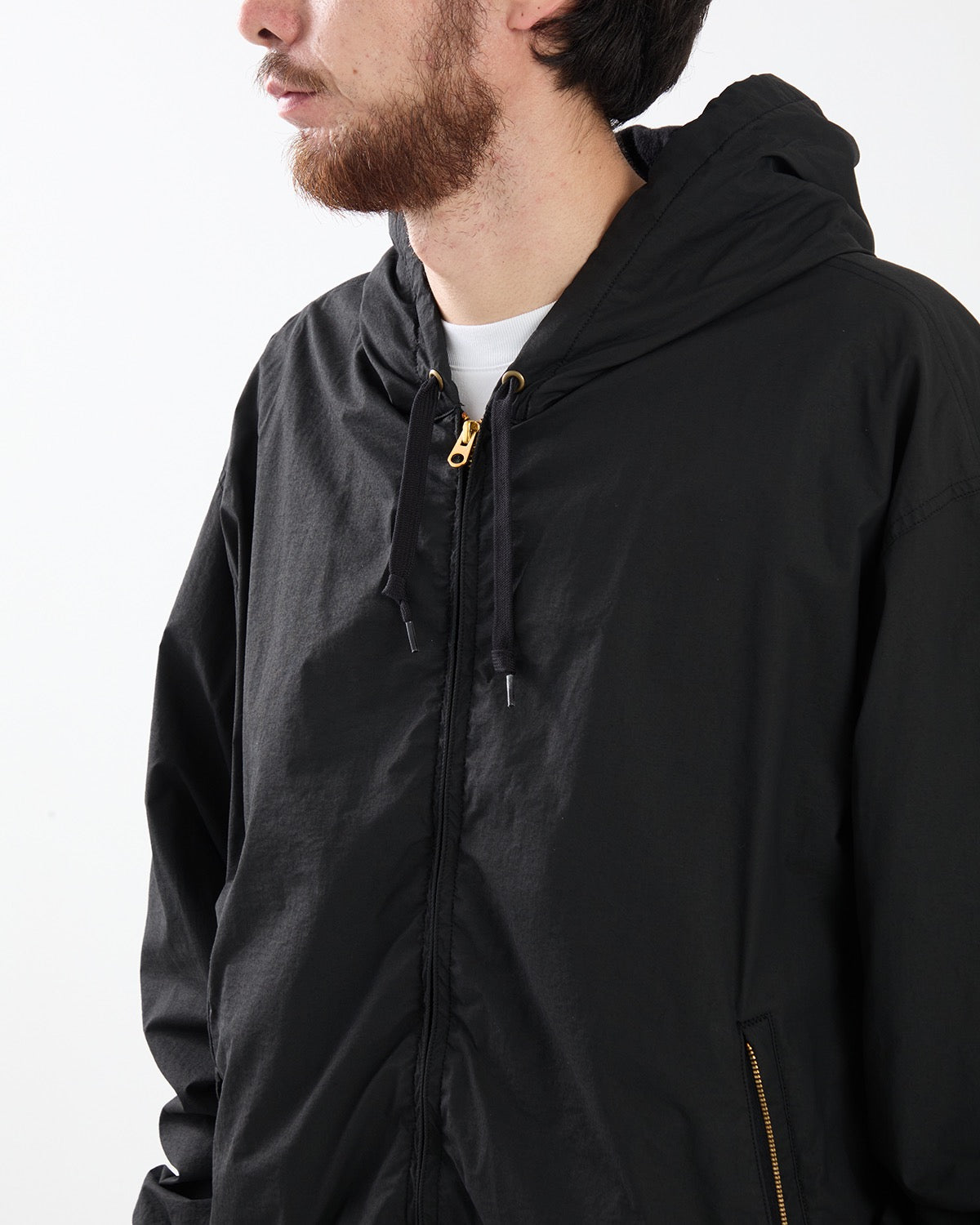 COTTON NYLON ZIP HOODIE