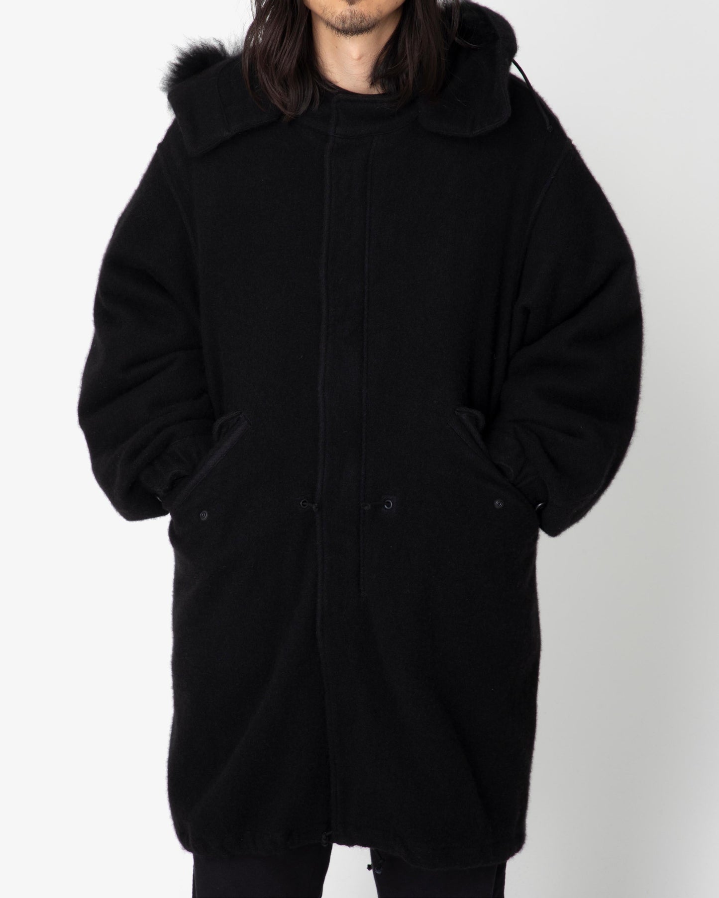 CASHMERE MILITARY HOODED COAT