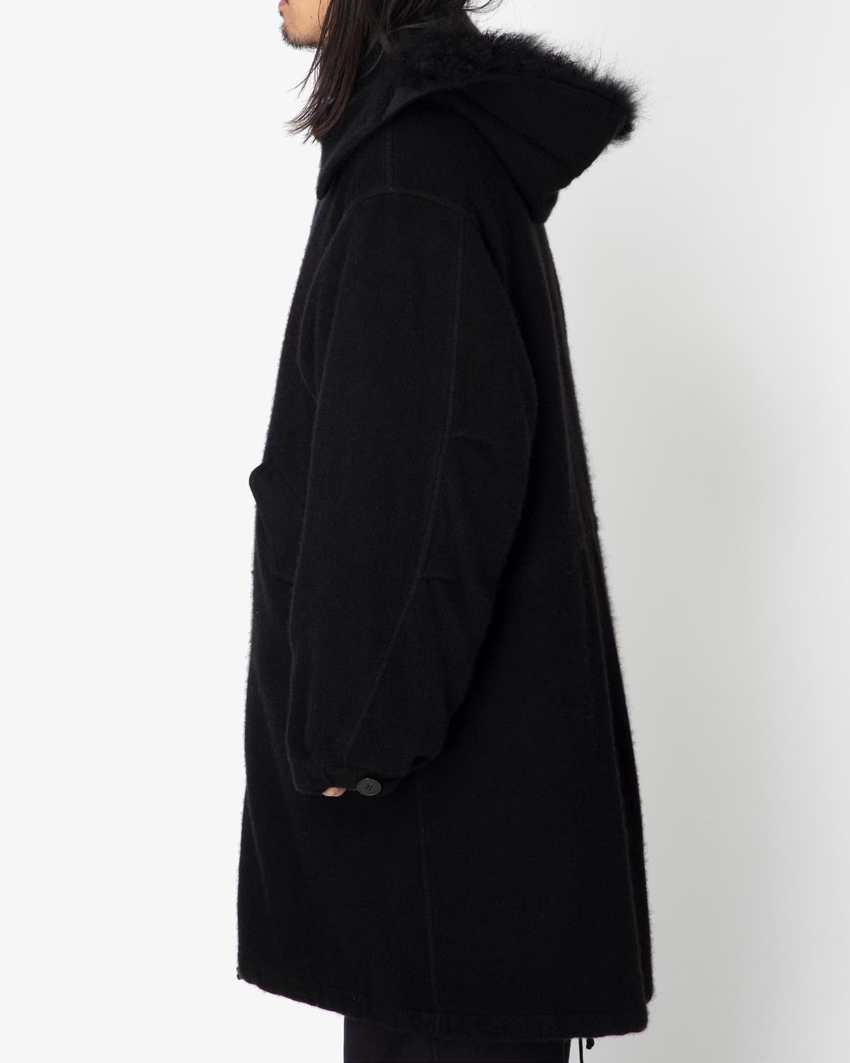 CASHMERE MILITARY HOODED COAT