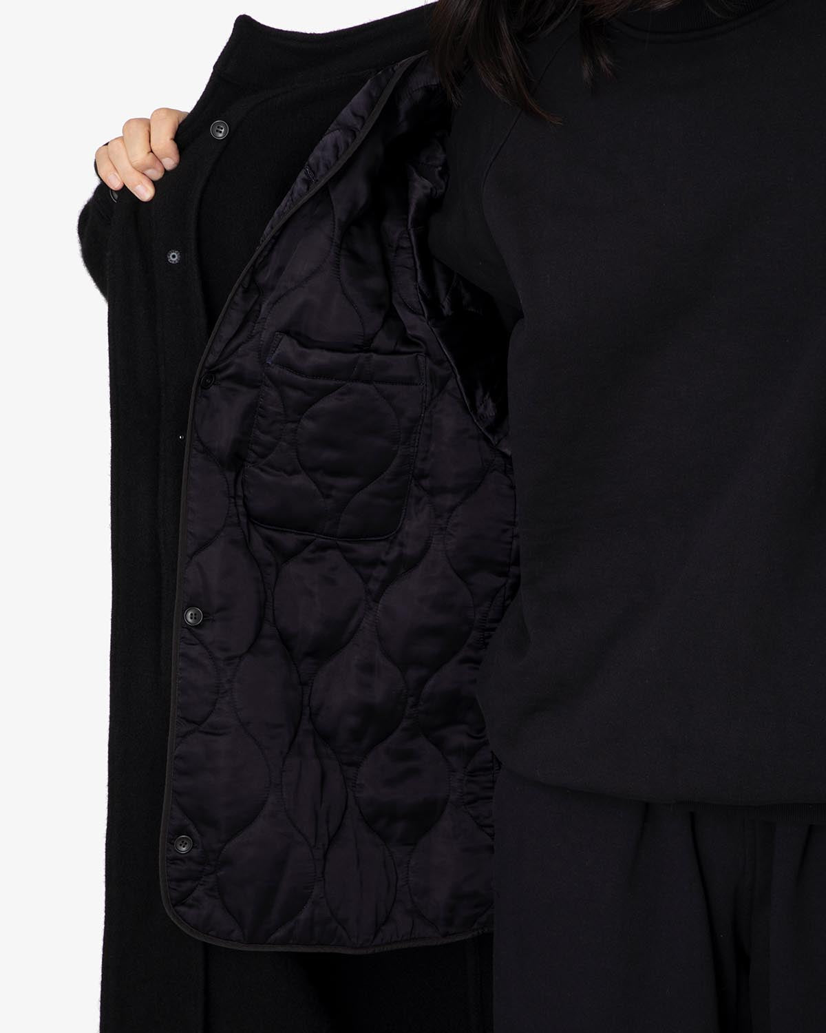 CASHMERE MILITARY HOODED COAT