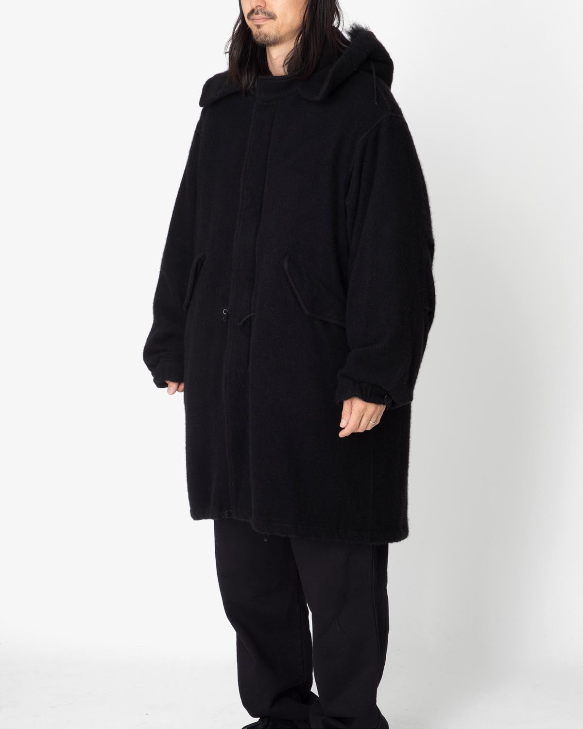 CASHMERE MILITARY HOODED COAT