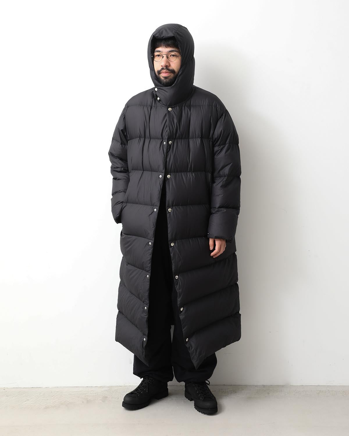 DOWN HOODED LONG COAT