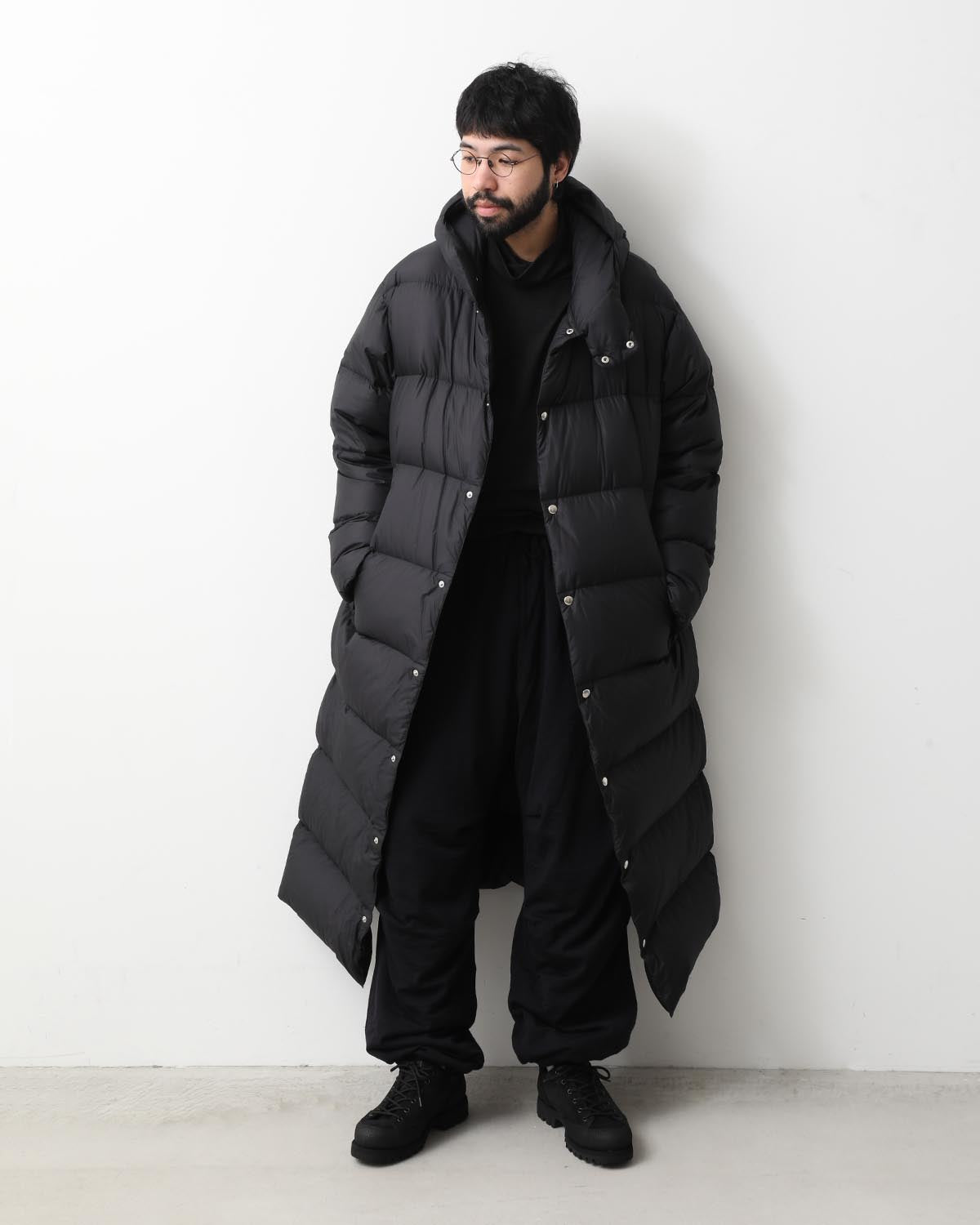 DOWN HOODED LONG COAT