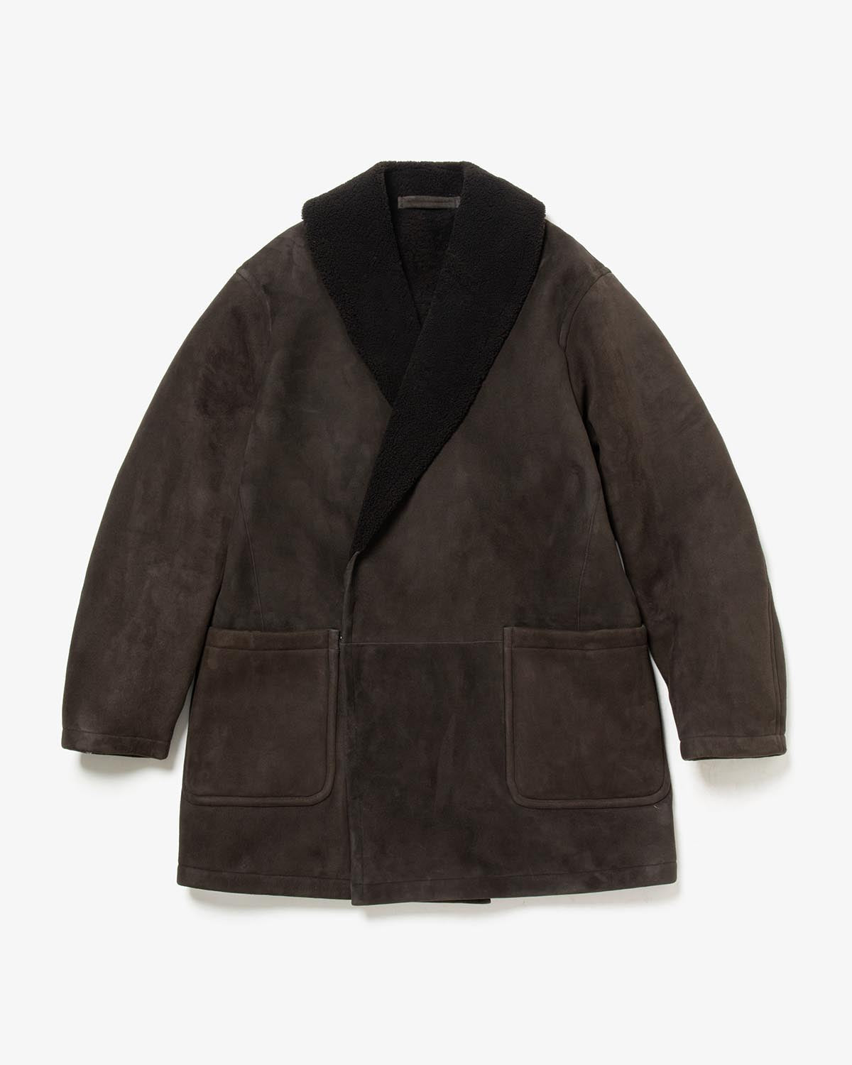 SHEEPSKIN SHAWL COLLAR COAT