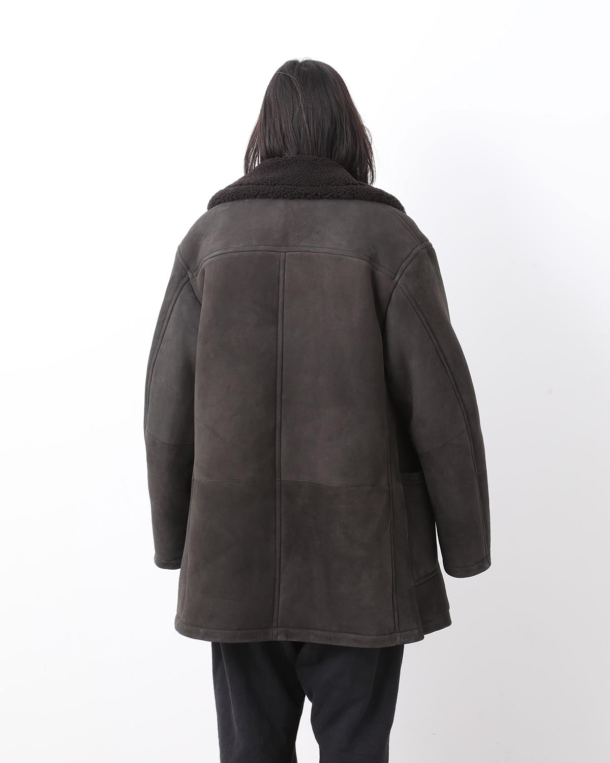 SHEEPSKIN SHAWL COLLAR COAT