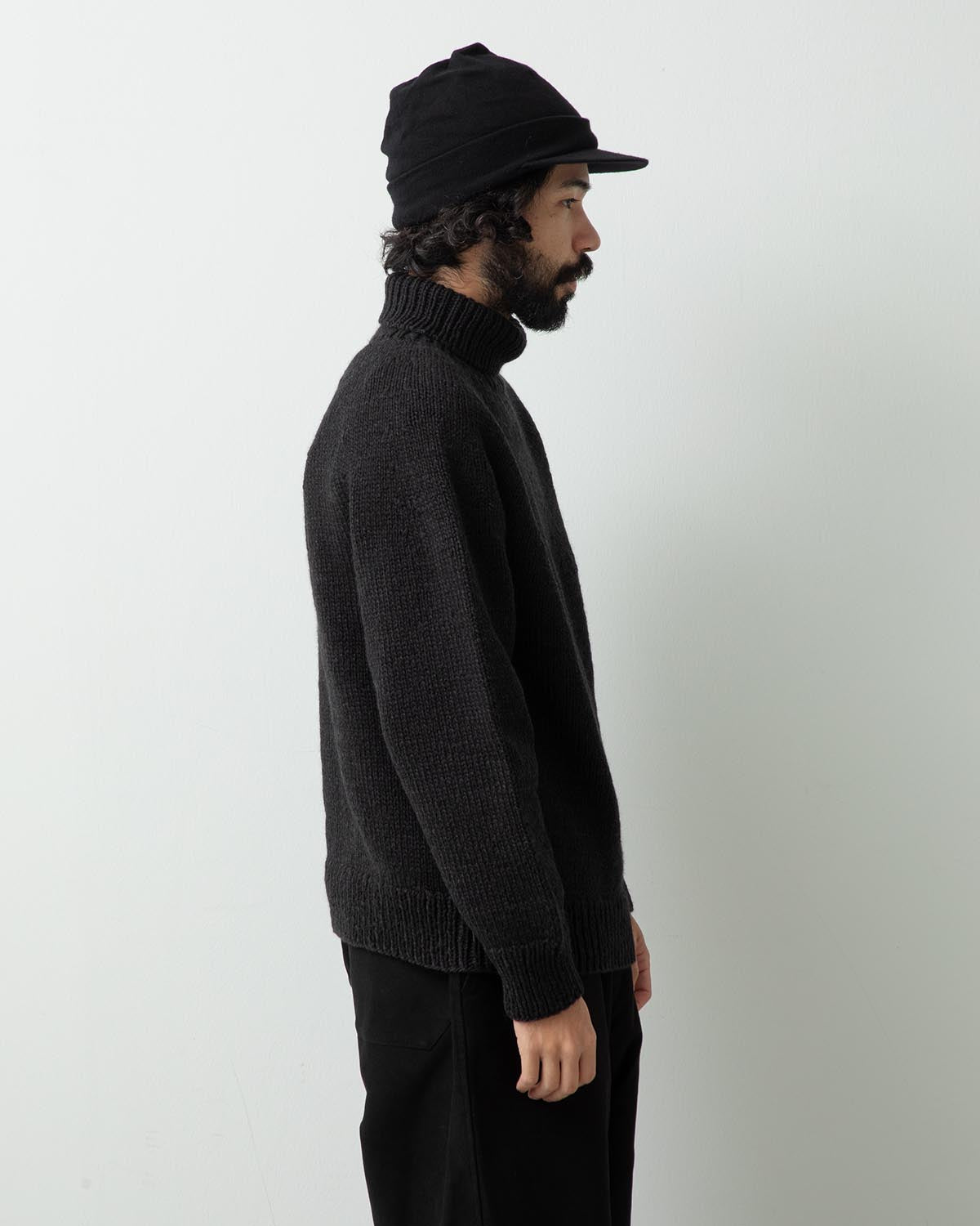 CASHMERE WASHI HAND TURTLENECK KNIT