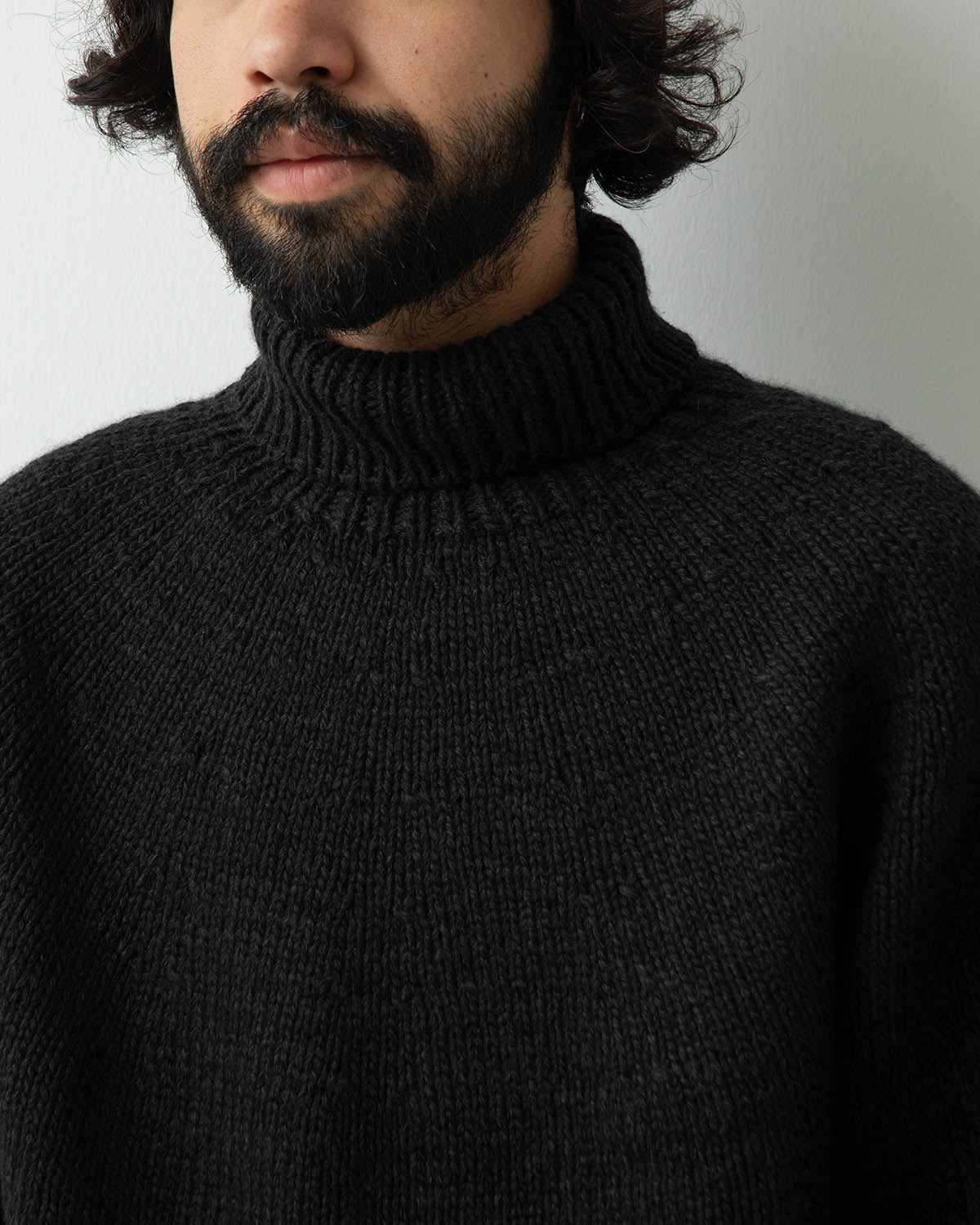 CASHMERE WASHI HAND TURTLENECK KNIT