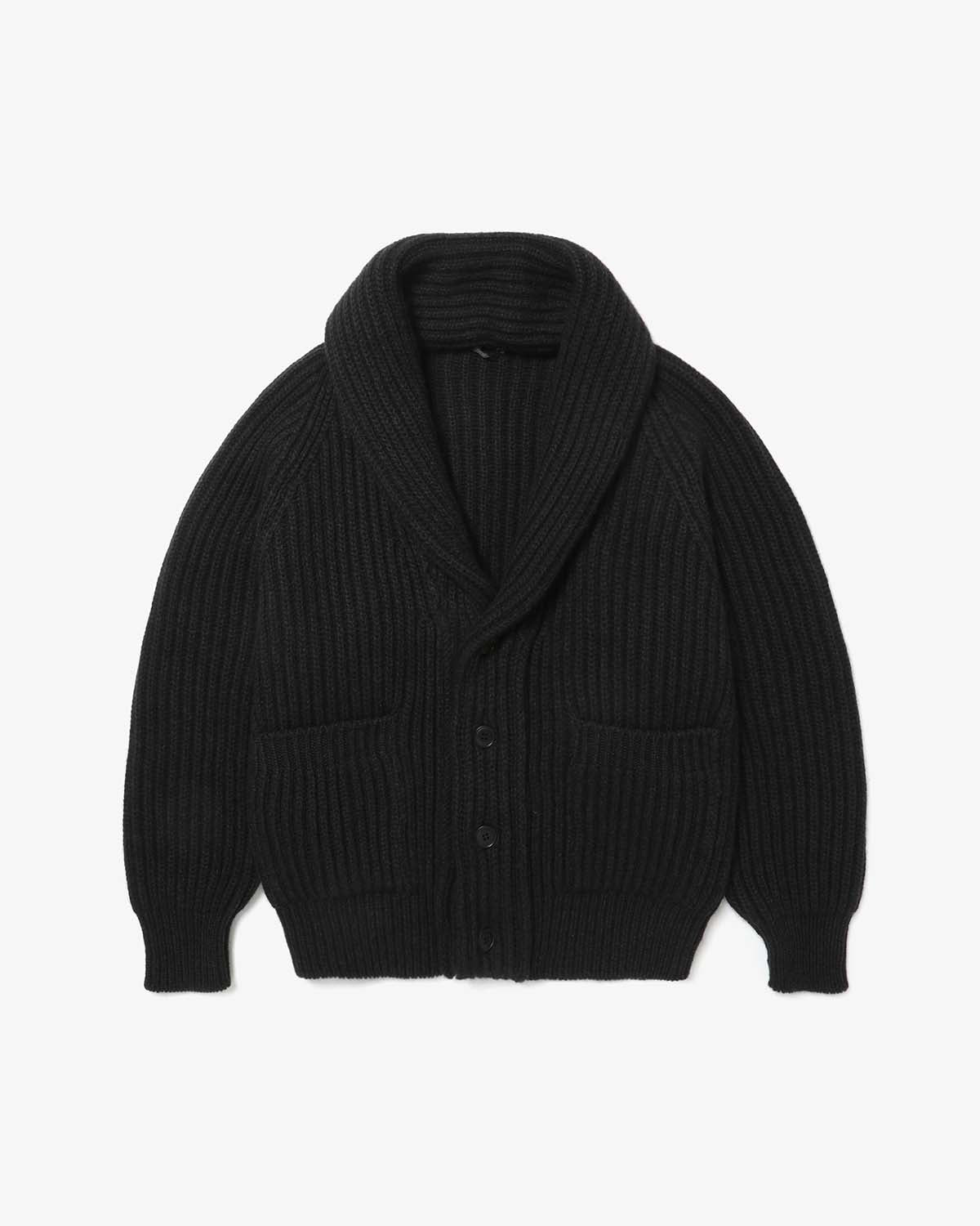 CASHMERE WASHI SHAWL COLLAR KNIT JACKET