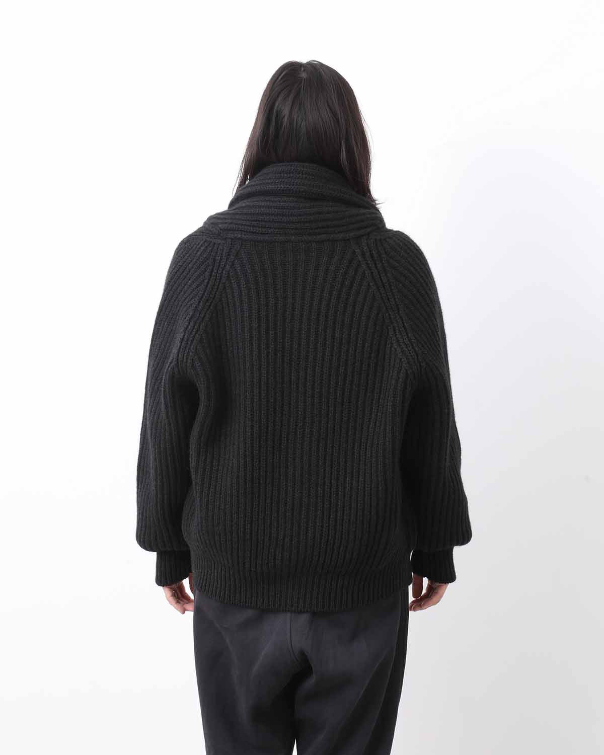 CASHMERE WASHI SHAWL COLLAR KNIT JACKET