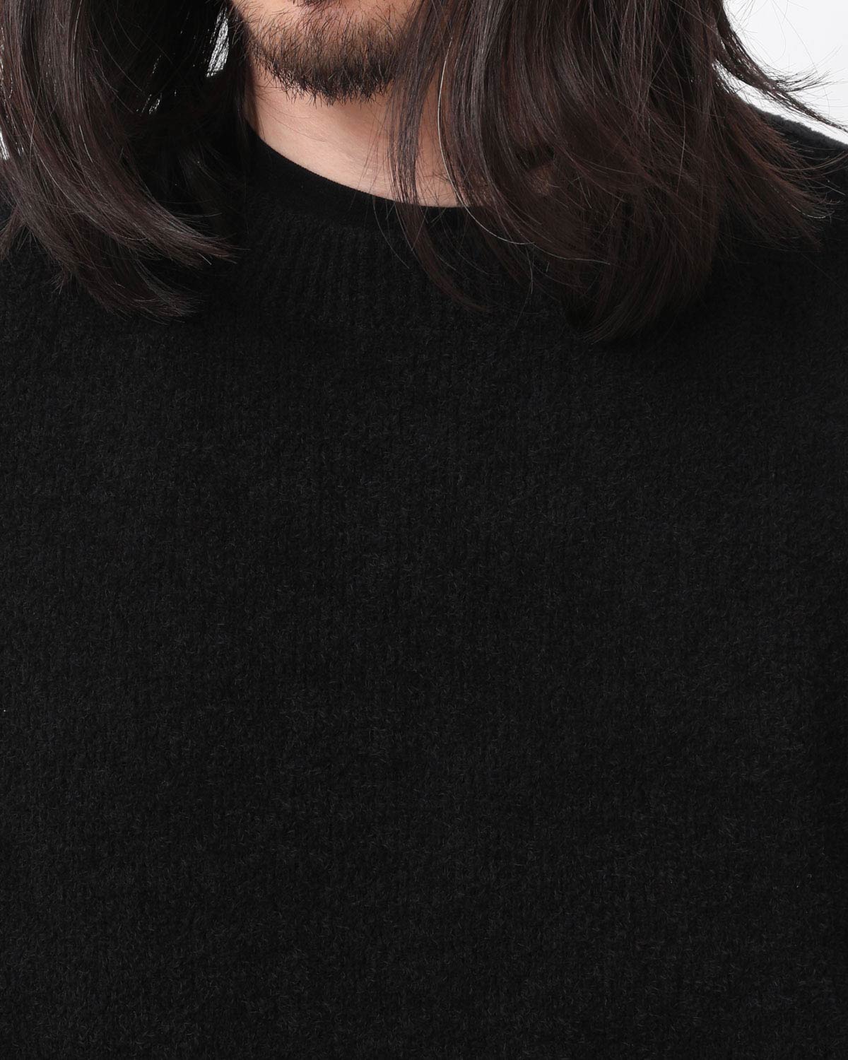 コットンシャギークルーネックニット