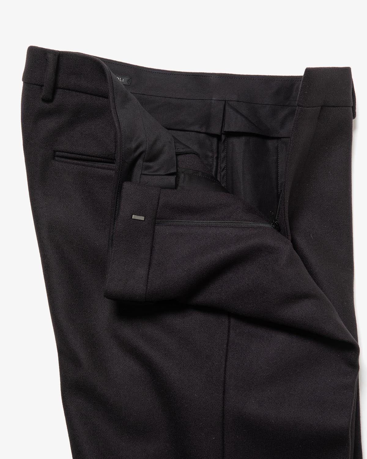 LIGHT MELTON PIPED STEM PANTS