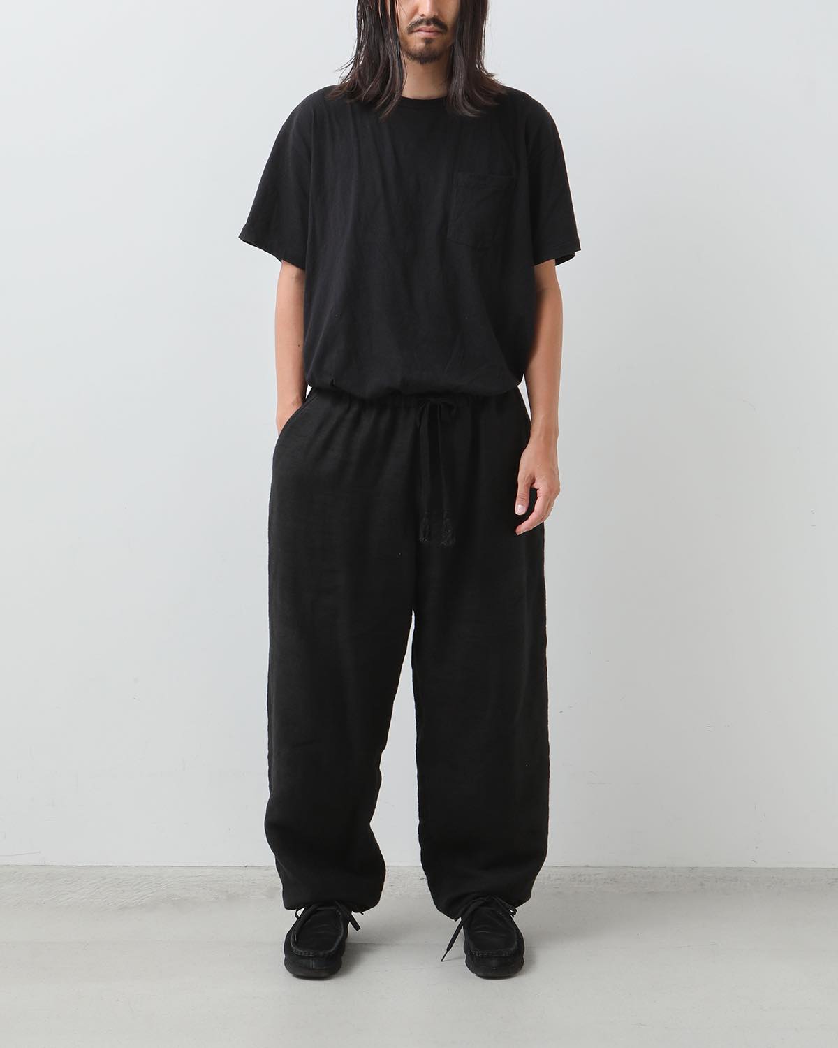 BRUSHED LINEN DRAWSTRING PANTS